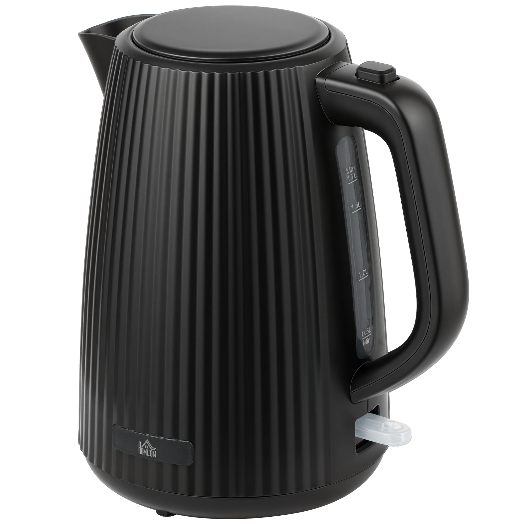 Elektriskā tējkanna, 1,7 l, ātrās vārīšanas funkcija, 2200 W, ar noņemamu kaļķakmens filtru, automātiska izslēgšanās, melna