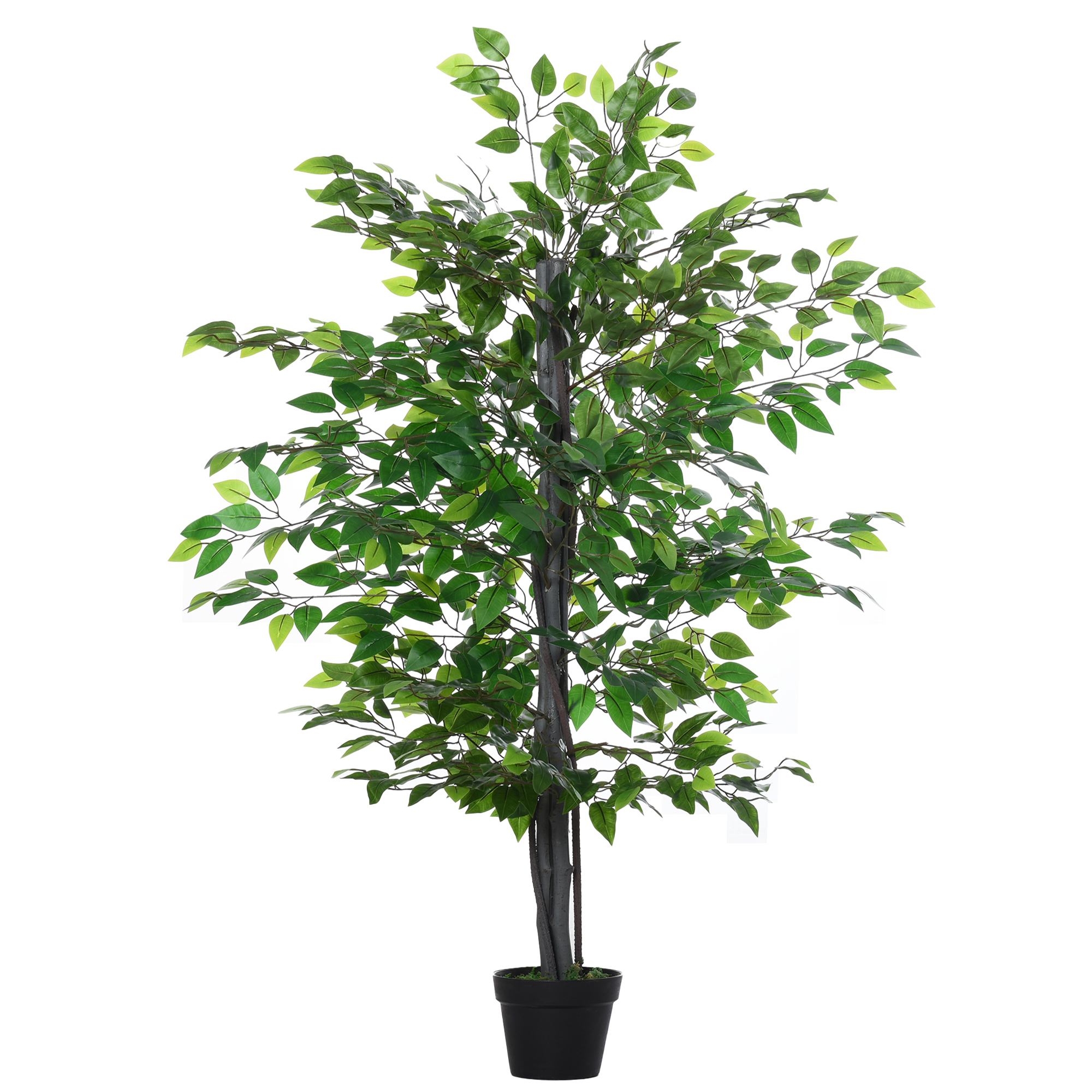 Liels mākslīgais fikusa koks, 145 cm, mākslīgais koks, mākslīgais augs, plastmasas mākslīgie augi podā, mākslīgais augs, kas izskatās īsts, viesistabai, guļamistabai, birojam, dārzam, moderns dekors, dāvana