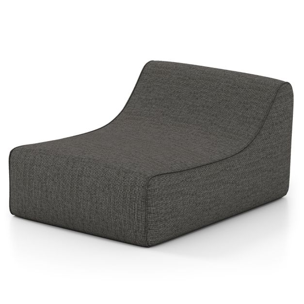 Ergonomisks piepūšams dīvāns ar noņemamu pārvalku un neslīdošu pamatni, L-veida piepūšams atpūtas krēsls viesistabai, pelēks