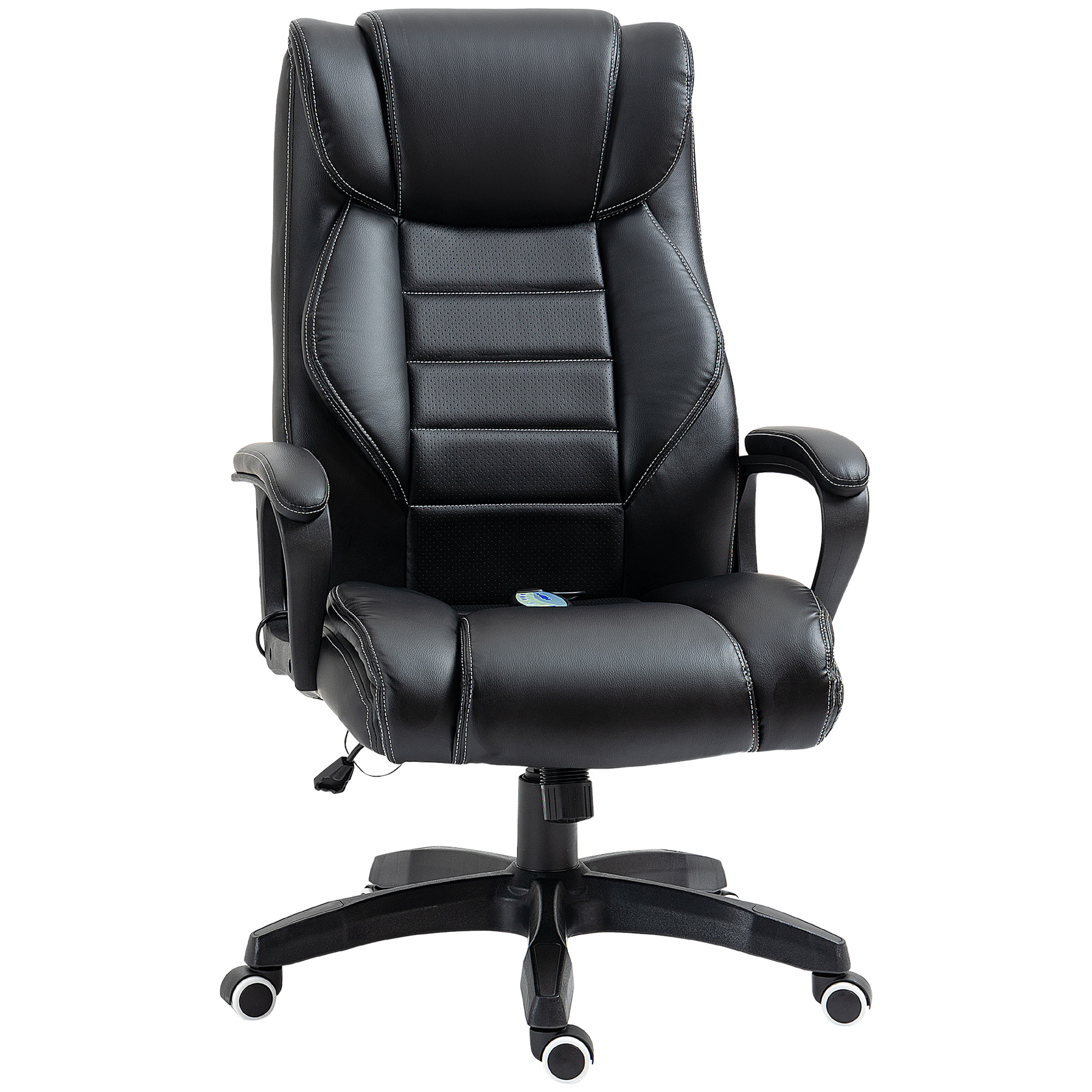Biroja krēsls ar masāžas funkciju, augstumā regulējams vadītāja krēsls, ergonomisks grozāmais krēsls, spēļu krēsls, datorkrēsls, masāžas krēsls, 6 vibrācijas punkti, lina sajūta, regulējams, melns, 66 x 78 x 112-120 cm
