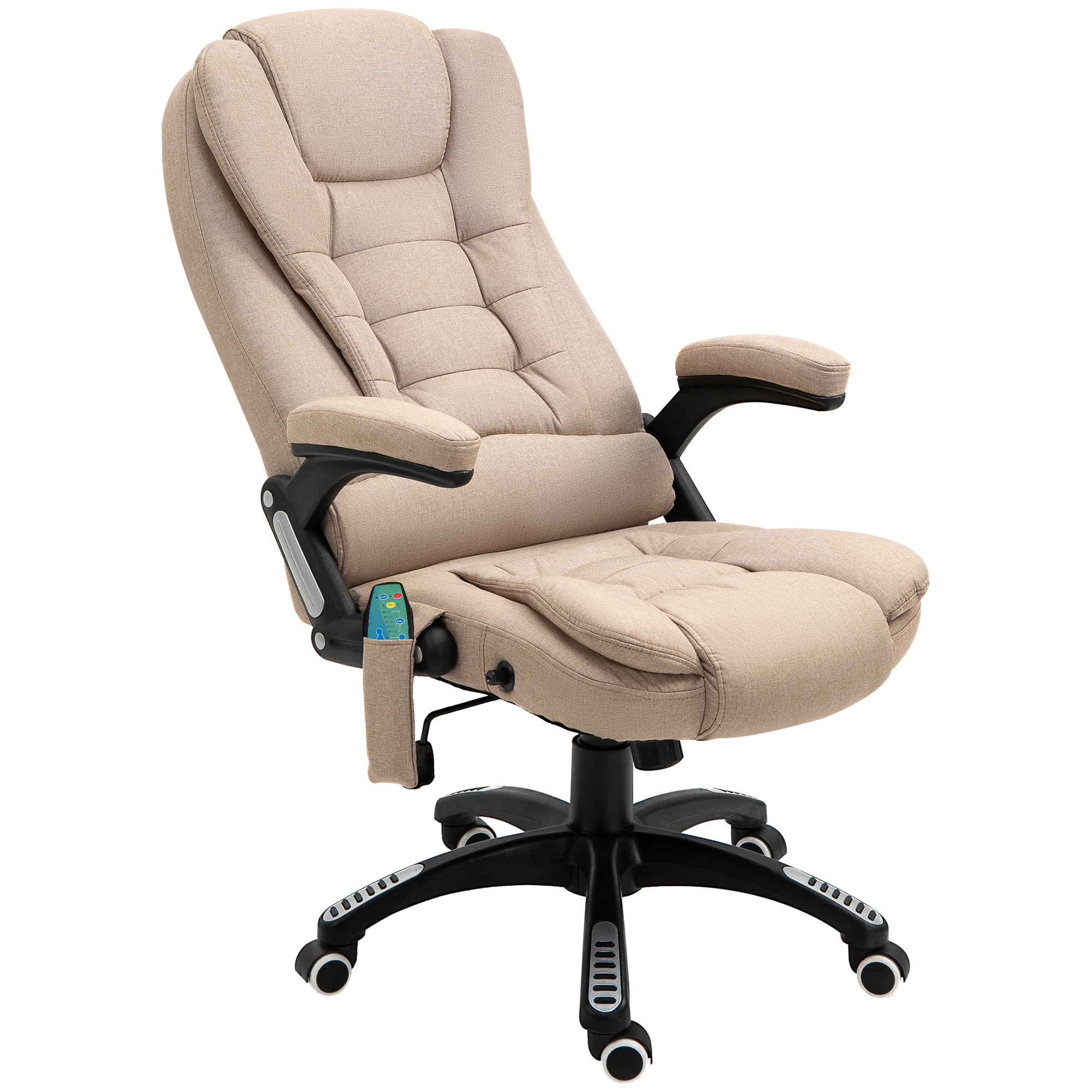 Vinsetto massaažitool soojendusfunktsiooniga ergonoomiline lauatool reguleeritava kõrgusega 68P x 72L x 110-120 cm pruun