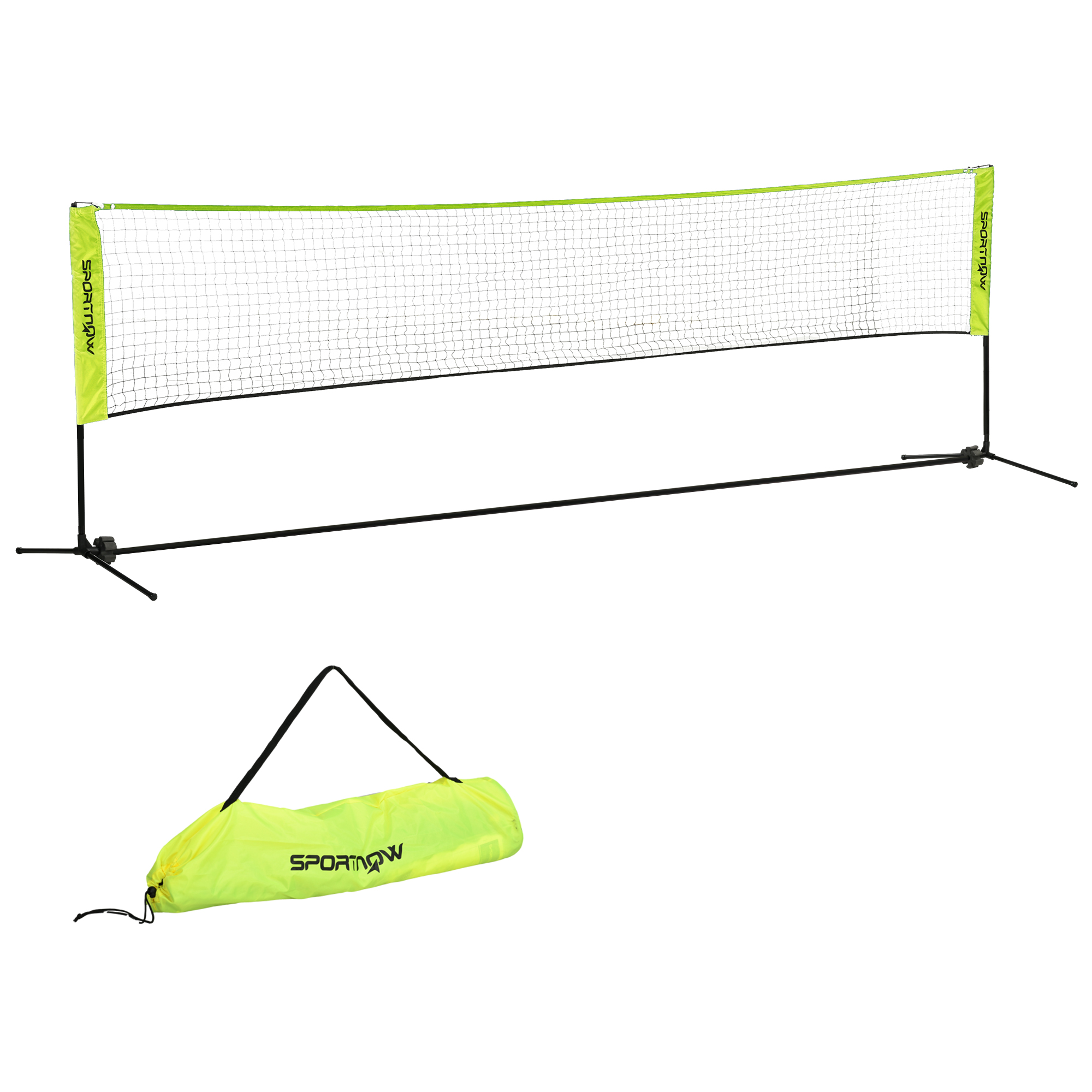 Badmintona tīkls, regulējams augstums 107-155 cm, badmintonam, tenisam, piklbolam, volejbolam, komplektā soma.