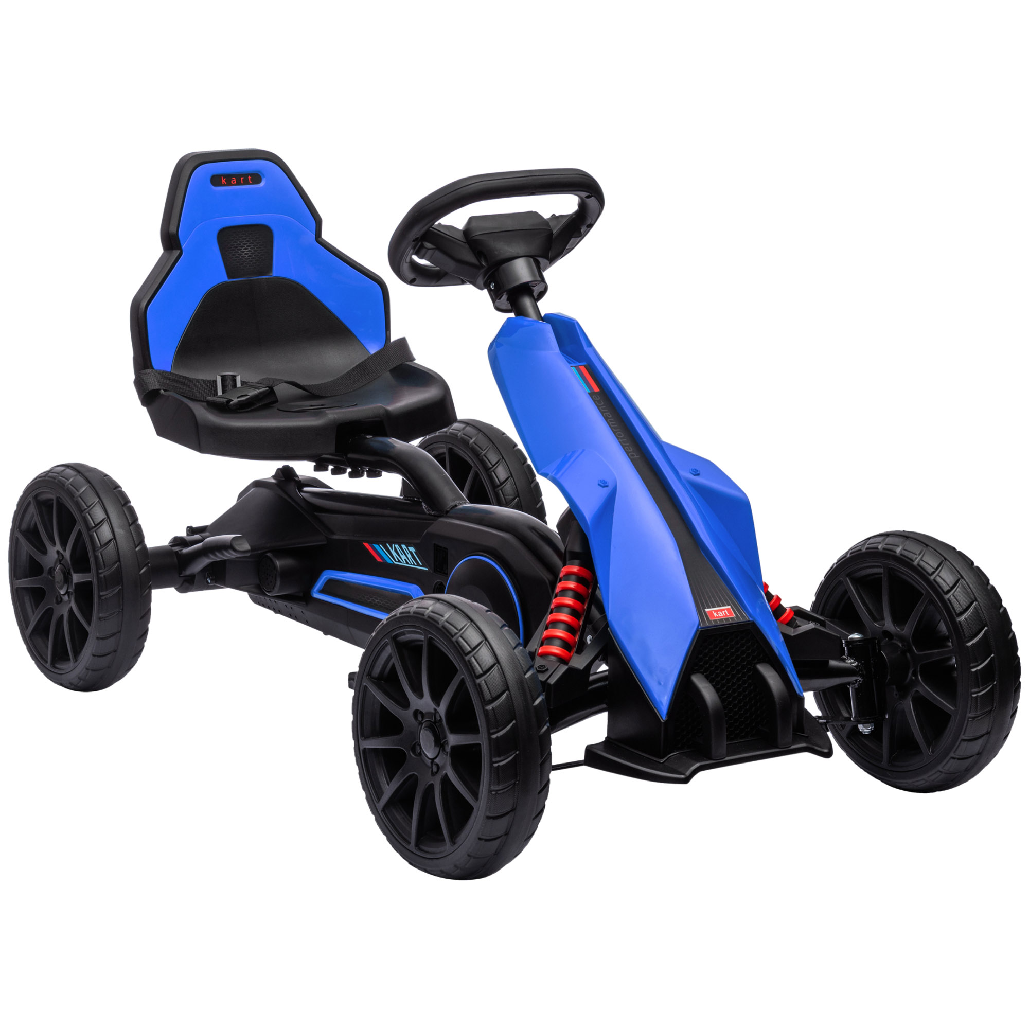 Go-Kart pedāļu kartings ar atpakaļgaitas un uz priekšu pārnesumiem, bērniem vecumā no 3 līdz 8 gadiem, zils