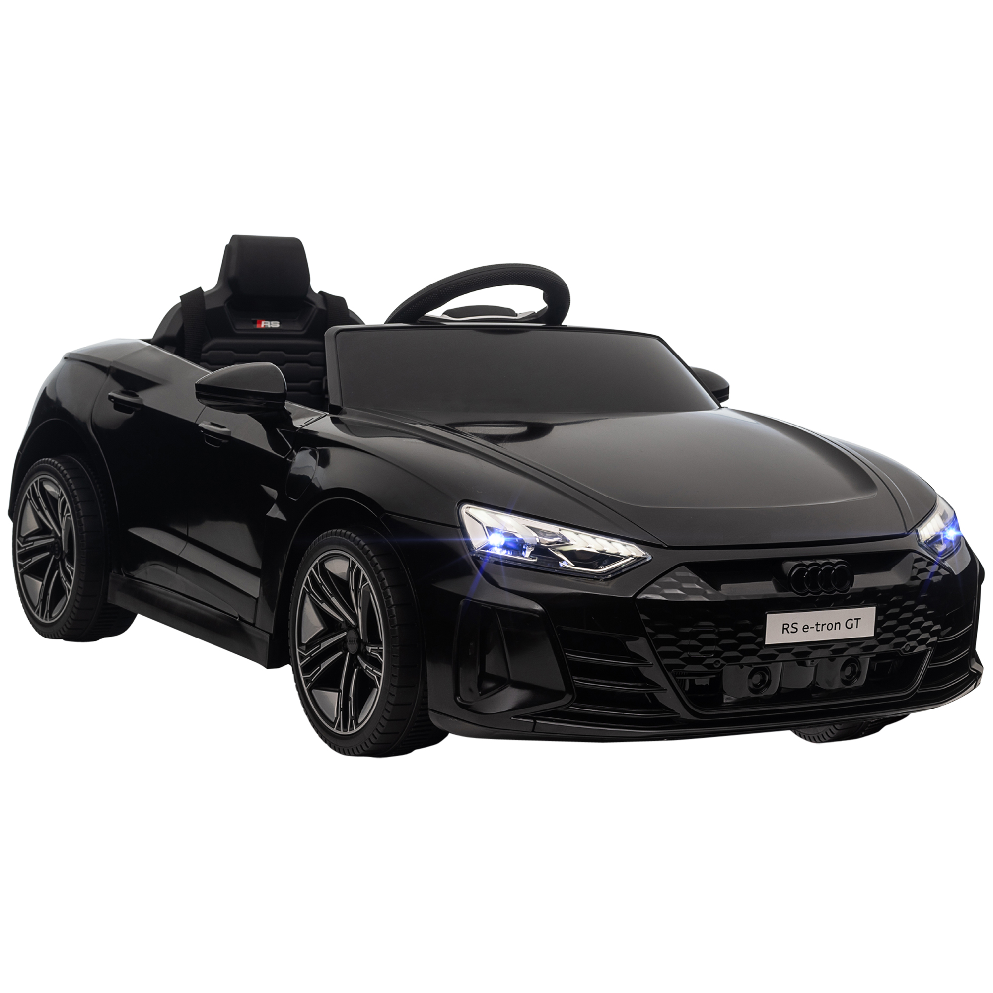 Bērnu elektromobilis, Audi licence, ar drošības jostu, tālvadības pulti, gaismām, melns, 103 x 58 x 41 cm