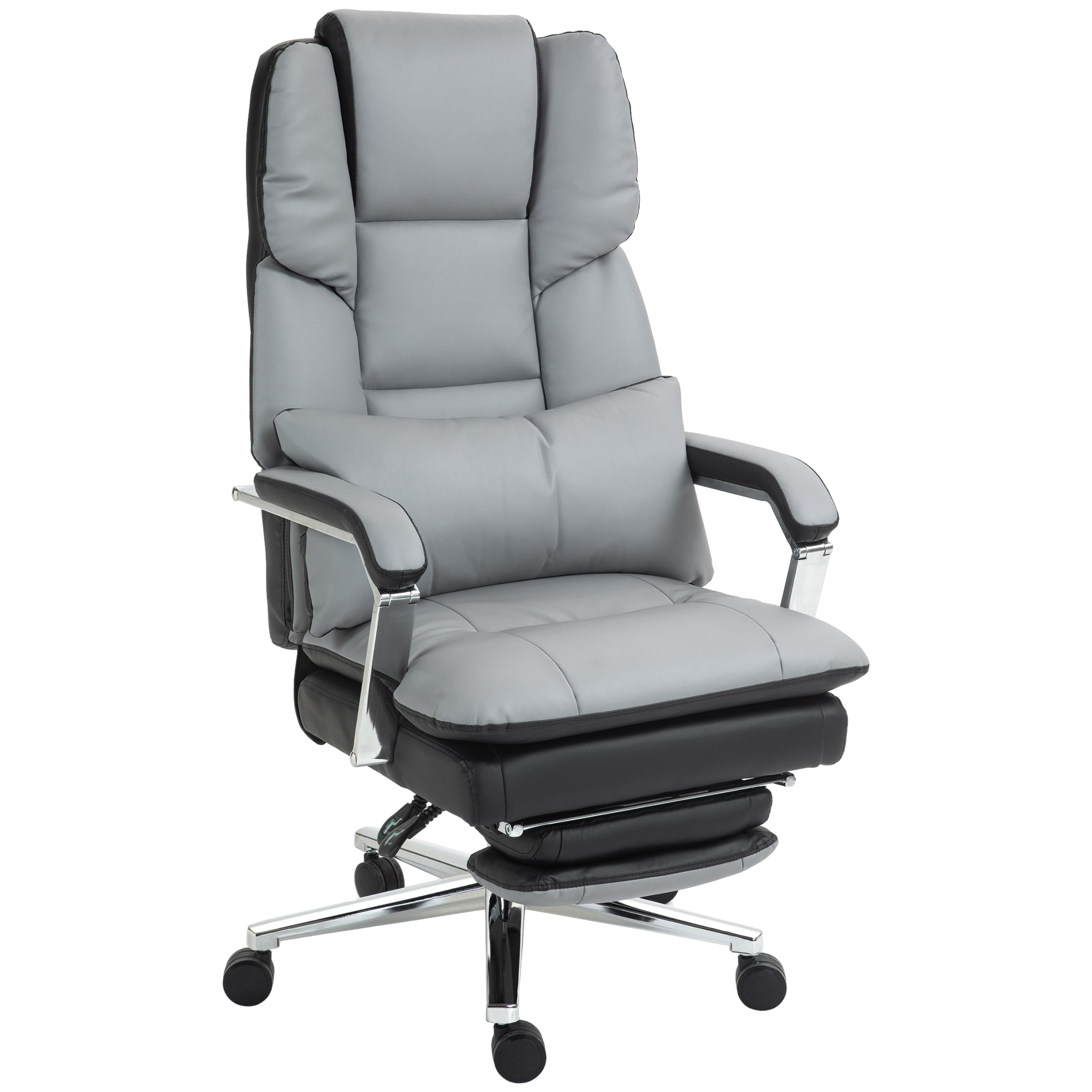 Biroja krēsls, ergonomisks, regulējams, 63x71x123-129cm, gaiši pelēks/melns