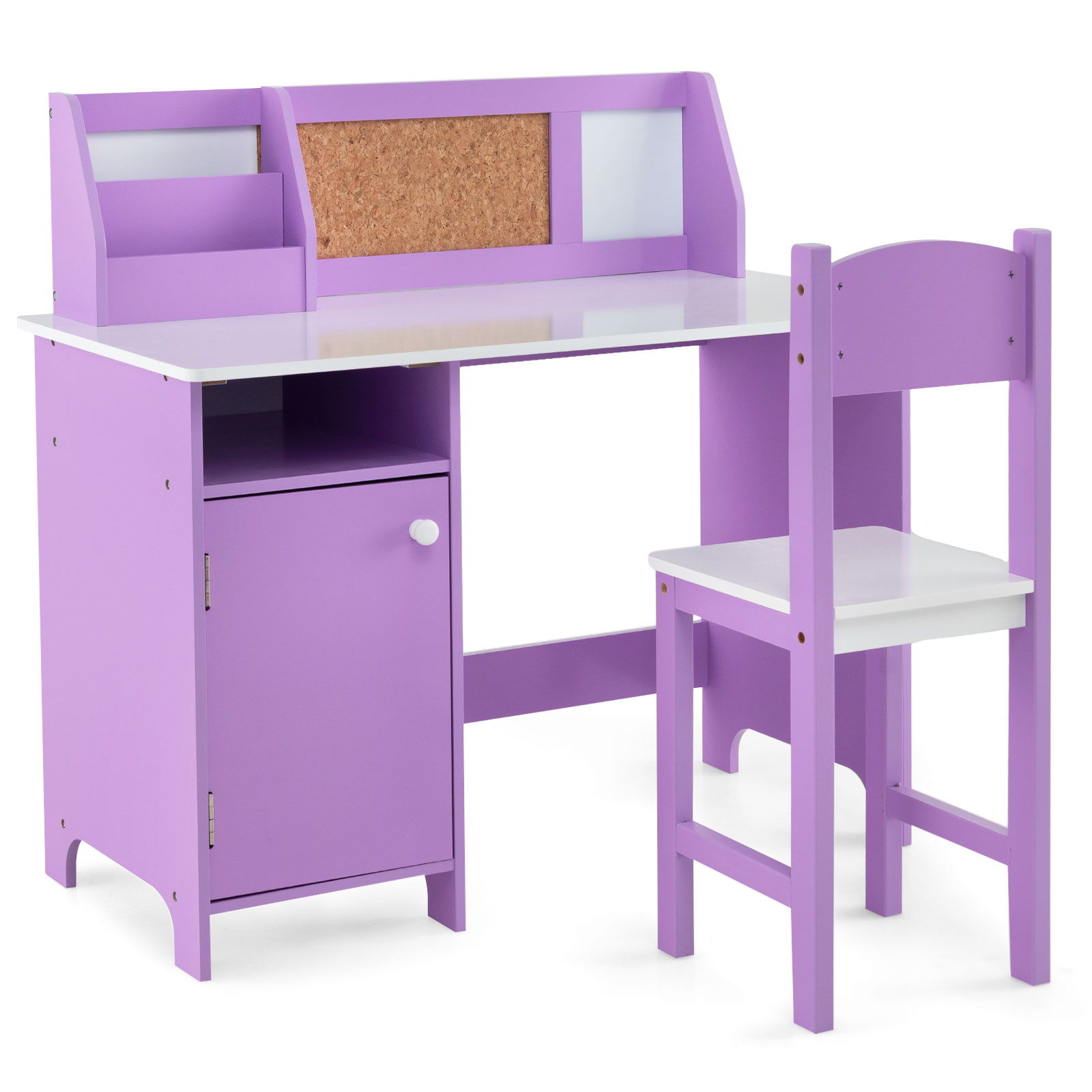 Bērnu galda un krēslu komplekts mākslai, rokdarbiem, mājasdarbiem, mājmācībai - violets