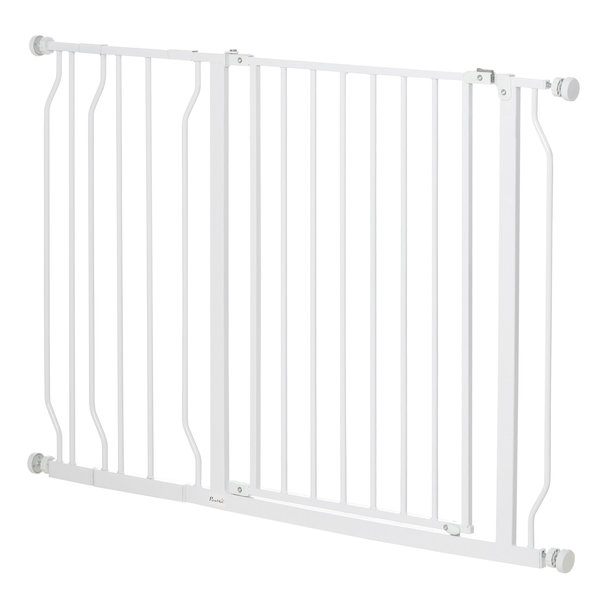 Koeratõkkevärav klambriga kinnitatav reguleeritava pikkusega teras/ABS 75-115 x 76 cm valge