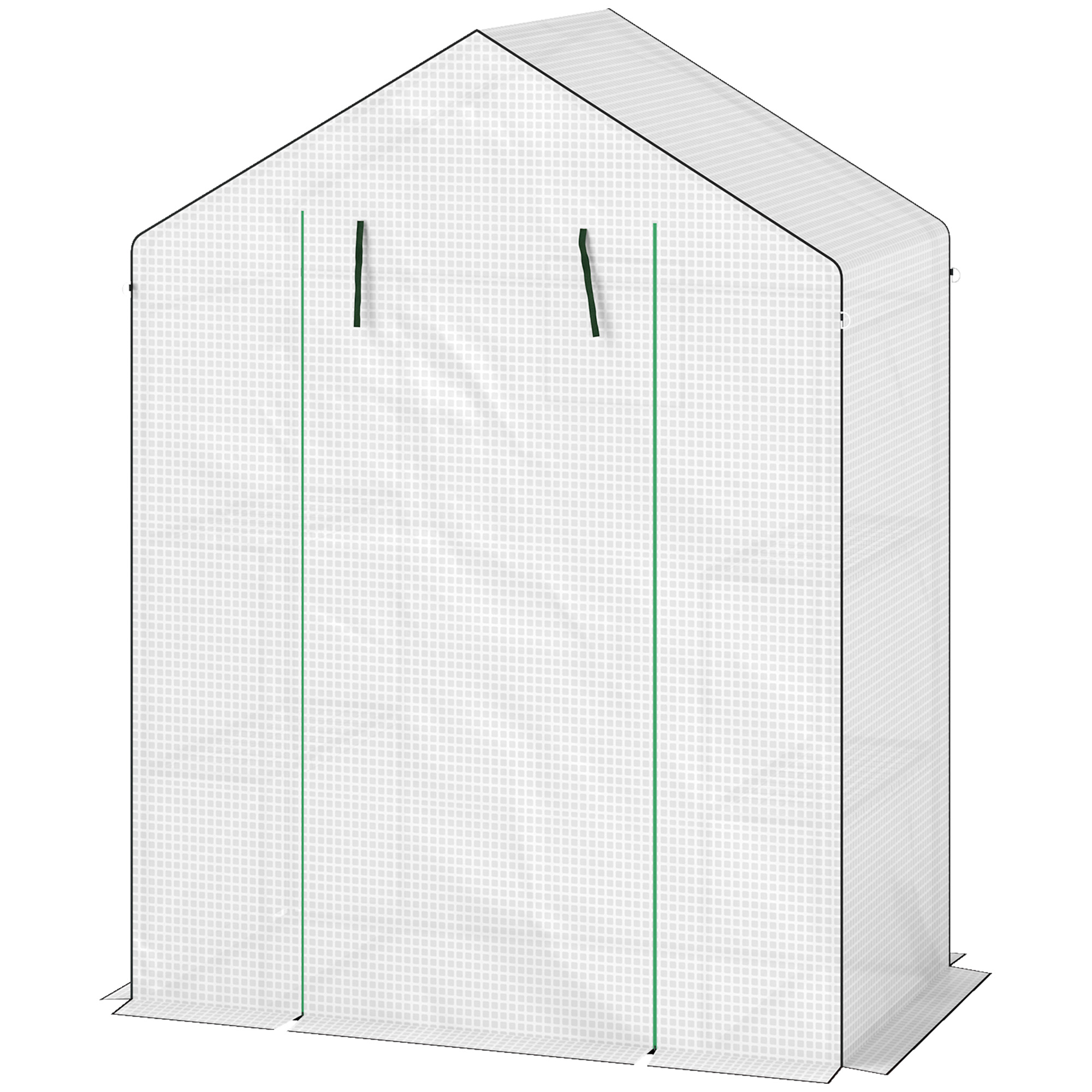 Siltumnīca ar plauktiem, mini siltumnīca, UV izturīga, sieta logi, durvis ar rāvējslēdzēju, 143 x 74 x 190 cm, balta