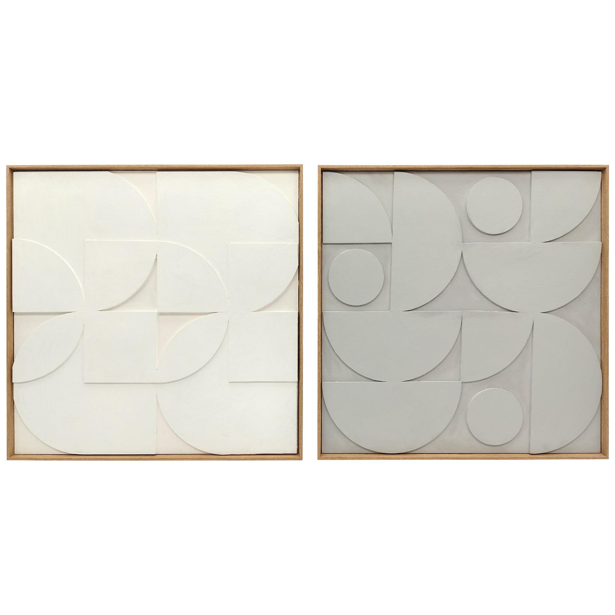 3D sienas dekors, 2 gabalu komplekts, ģeometrisks, moderns sienas dekors viesistabai, gaitenim, 80 x 3,5 x 80 cm, balts