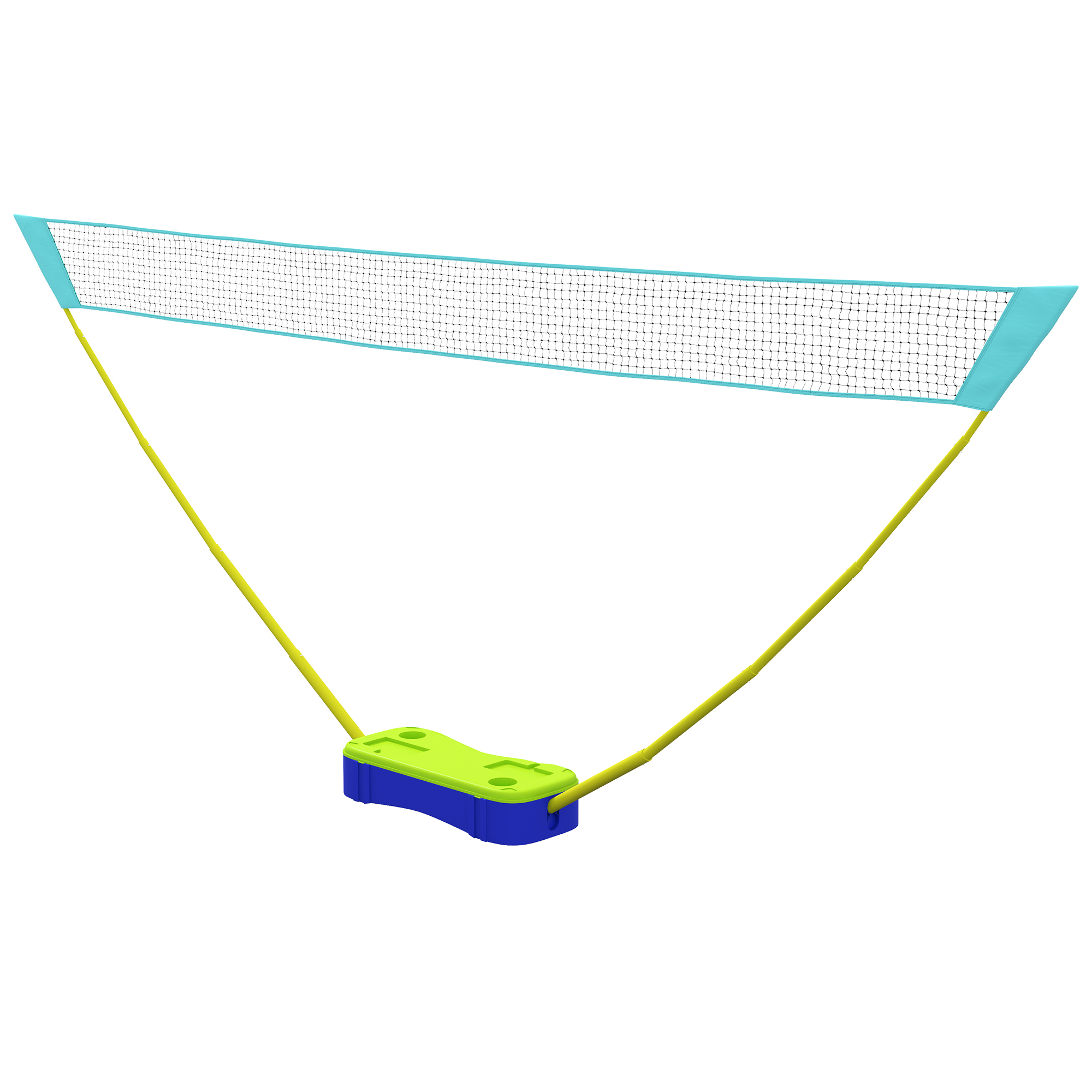 Badmintona tīklu komplekts, volejbola tīklu komplekts, 3 daļu komplekts, 400 cm x 22,4 cm x 155 cm, melns + zils + zaļš