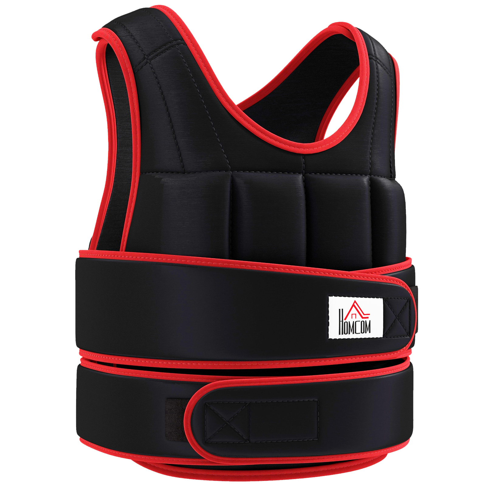 20 kg svara veste treniņiem ar dubultām regulējamām siksnām, spēka treniņiem, fitnesam, oksfordas stilā, metāla, smilšu krāsā, melna+sarkana, 60 x 50 cm