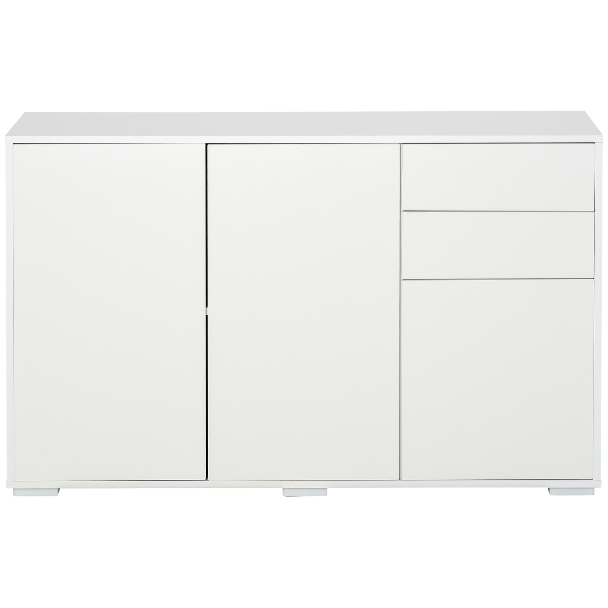 HOMCOM kummut 2 sahtlit push-click süsteem 117 cm x 36 cm x 74 cm valge