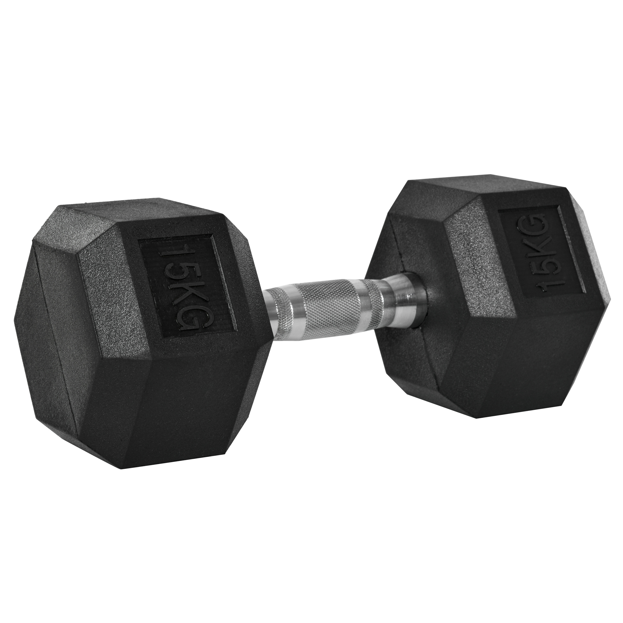 Hanteles ar rievotiem rokturiem, čuguna hantele, 1 x 15 kg, hanteles vīriešiem un sievietēm, mājām, sporta zālei, spēka treniņiem