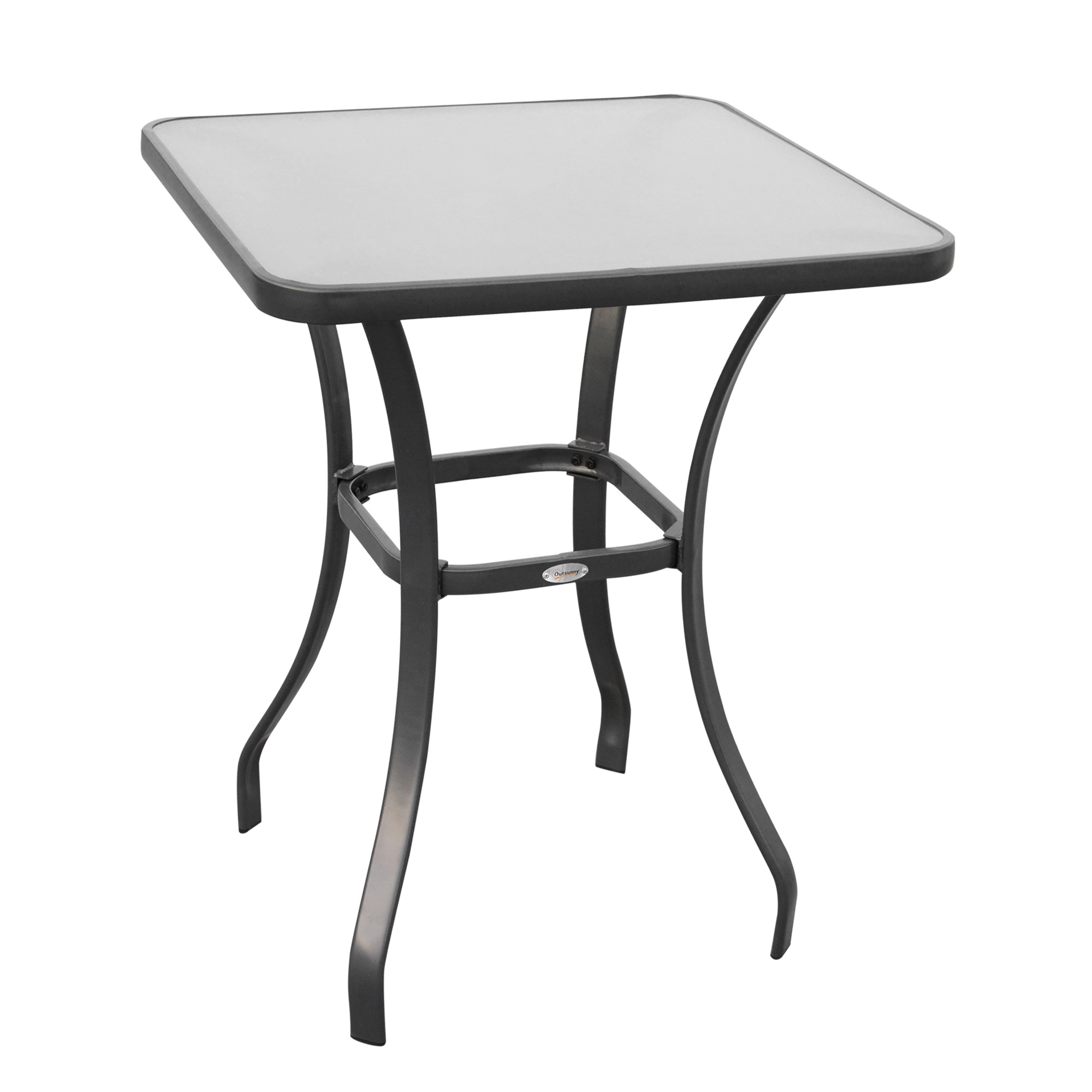 Aialaud bistroolaud klaasist laud karastatud klaas + metall must P 68 5 x L 68 5 x K 84 cm