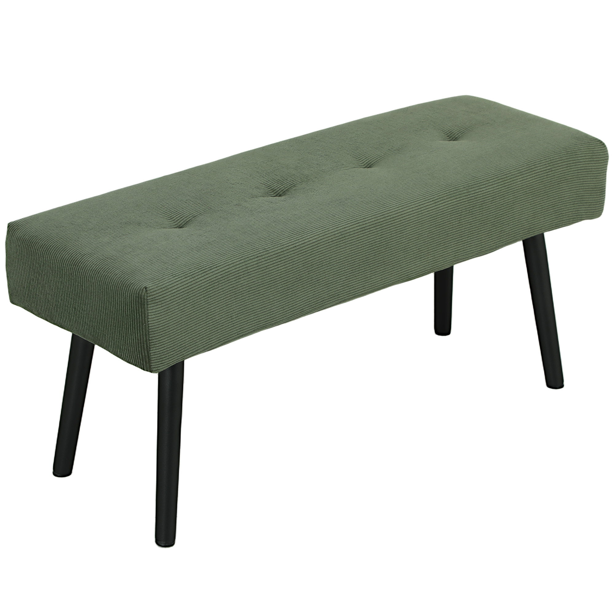 Apvilkts sols ar samta pārvalku, gultas sols ar metāla kājām, apavu sols 100 x 36 x 45 cm, zaļš
