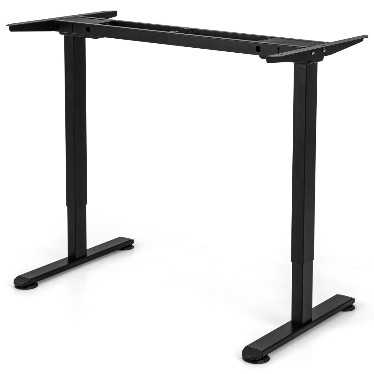 Elektriliselt reguleeritava kõrgusega kahe mootoriga lauaraam (109–151 x 59 x 70–120 cm), must