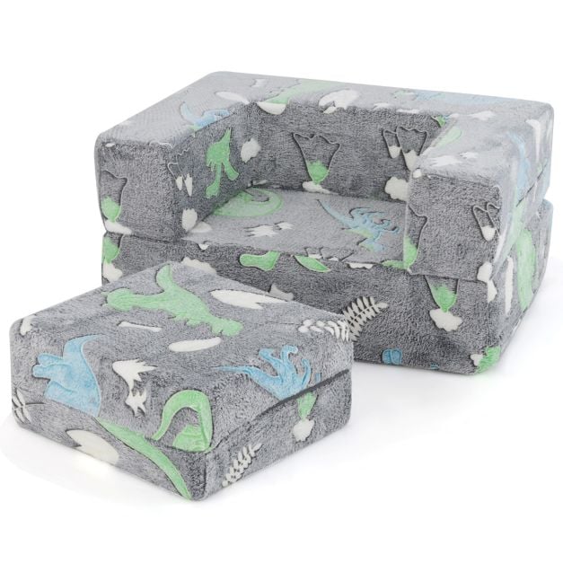 Pimedas hiilgav modulaarne laste mängudiivan, vahtplastist pehmikud ja kokkupandav ehitusklotside diivan (71 x 53 x 34,5 cm), hall