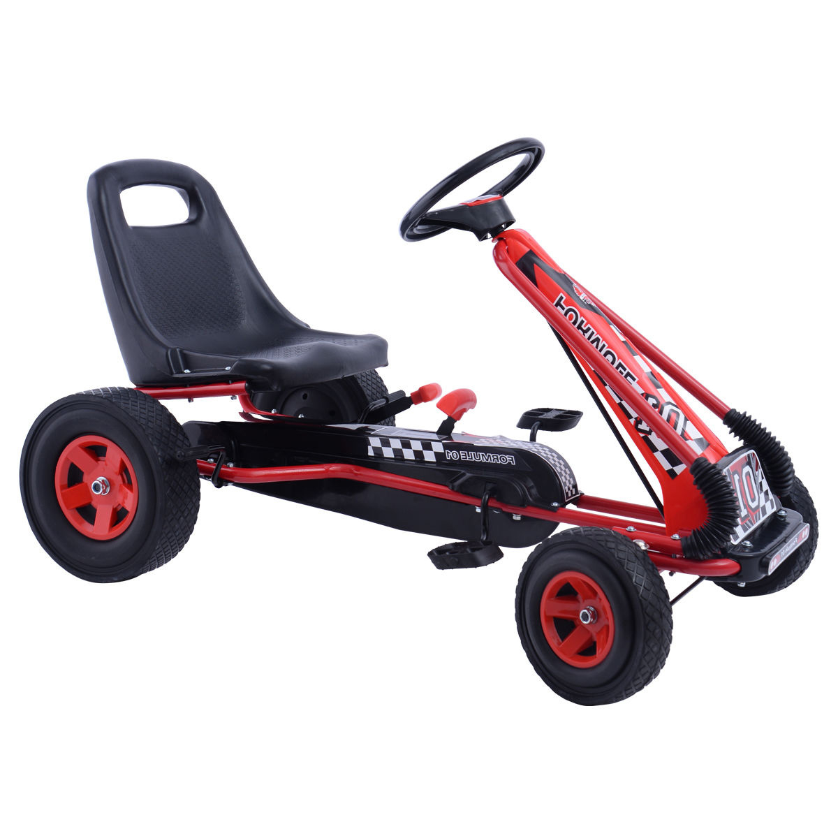 Laste pedaalidega gokart (tretauto), punane