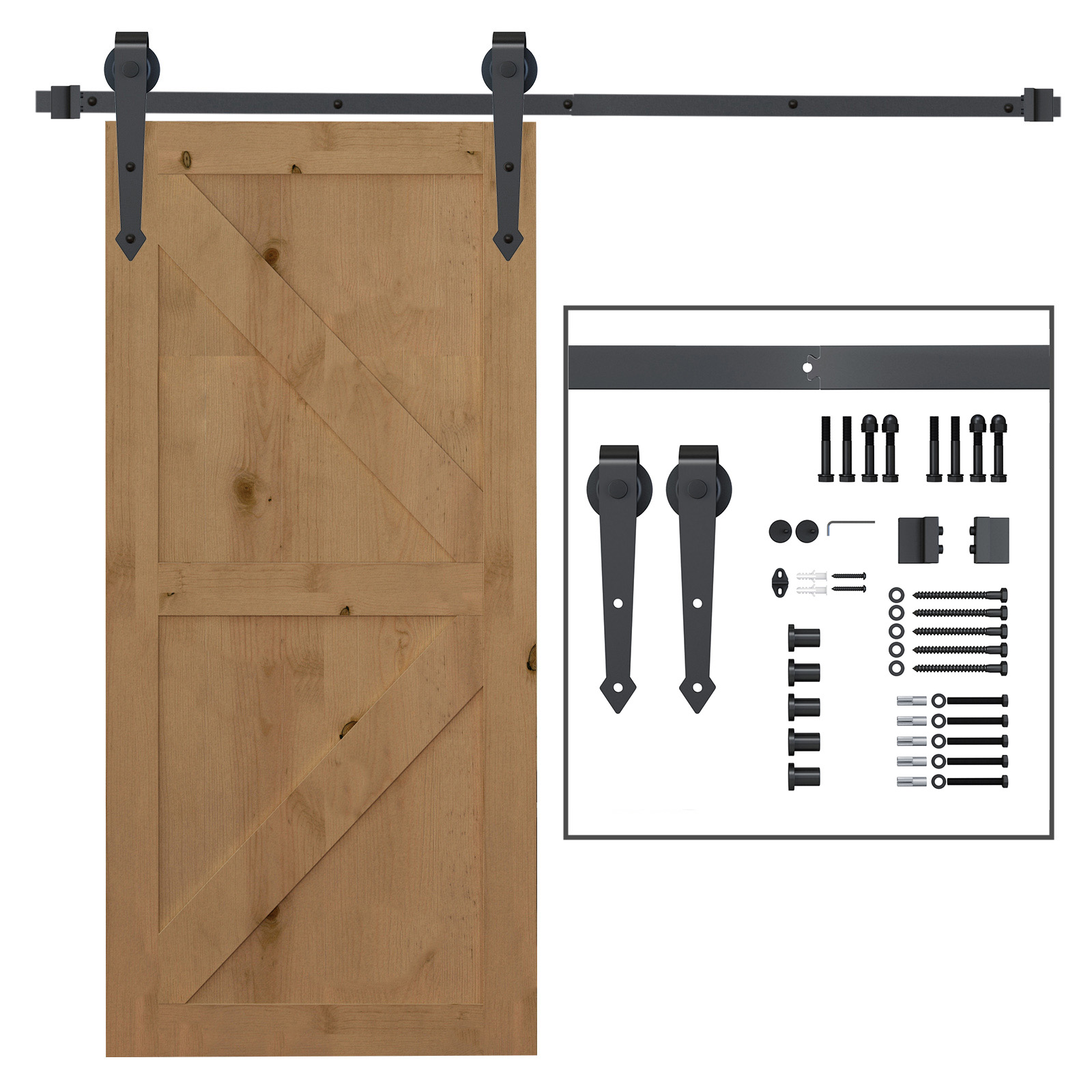 Bīdāmo durvju sliežu komplekts, metāla, 2 m, maksimālā slodze 100 kg, brūns