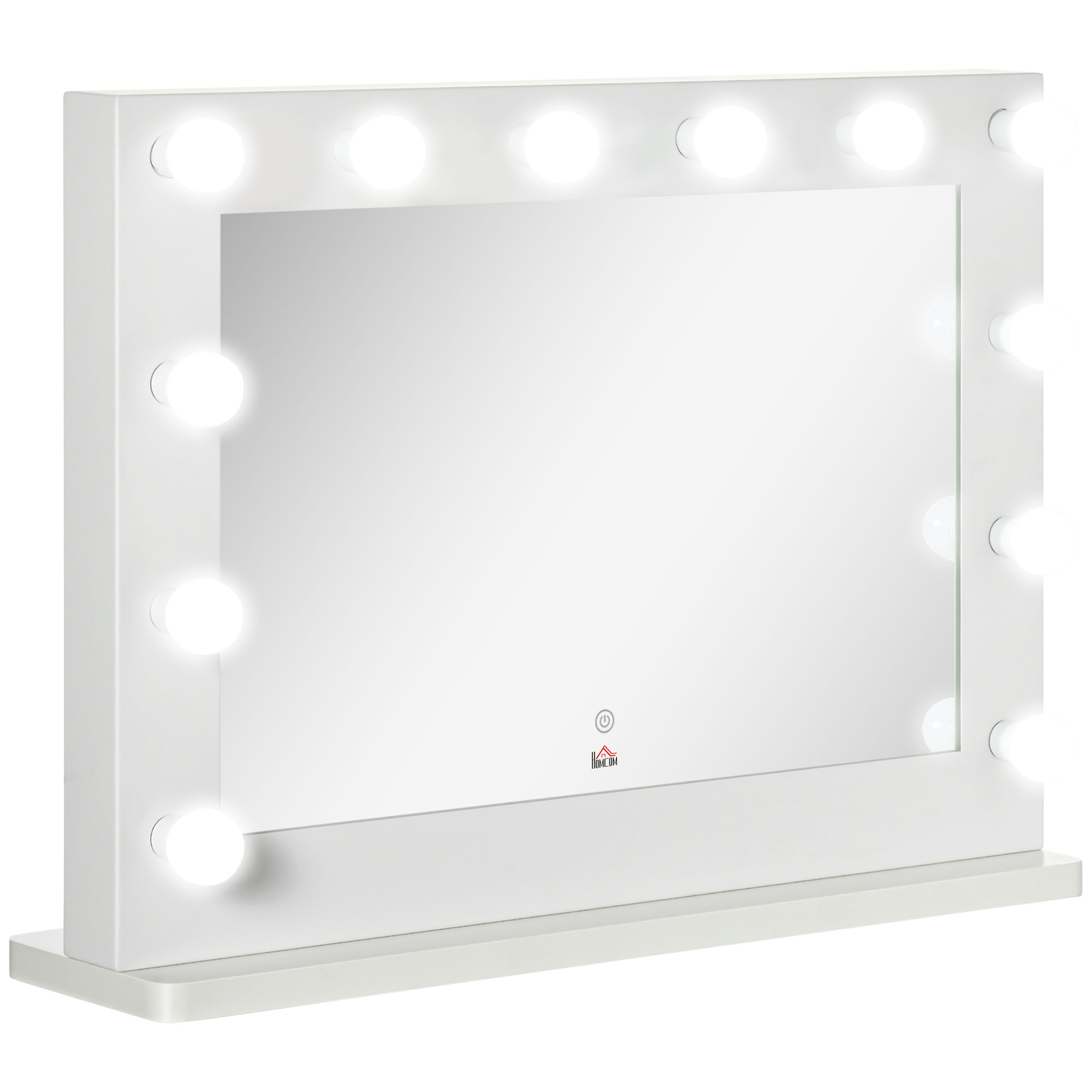Hollywoodi peegel valgustusega puutetundliku juhtimisega mälufunktsiooniga 12 hämardatava LED-lambiga valge 80 x 60 cm