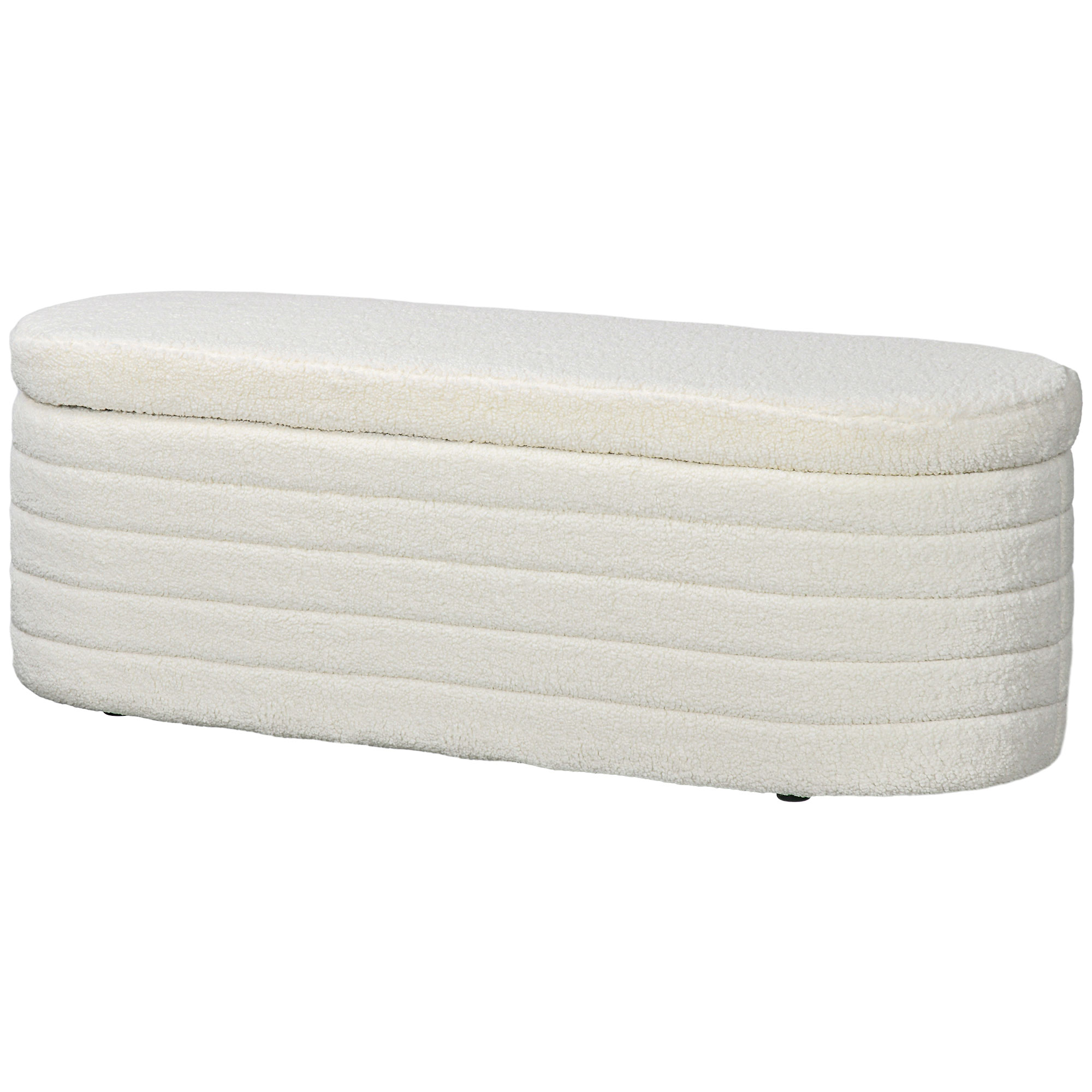 Voodipink panipaik fliisist tekk 116x41x40.5cm kreemvalge
