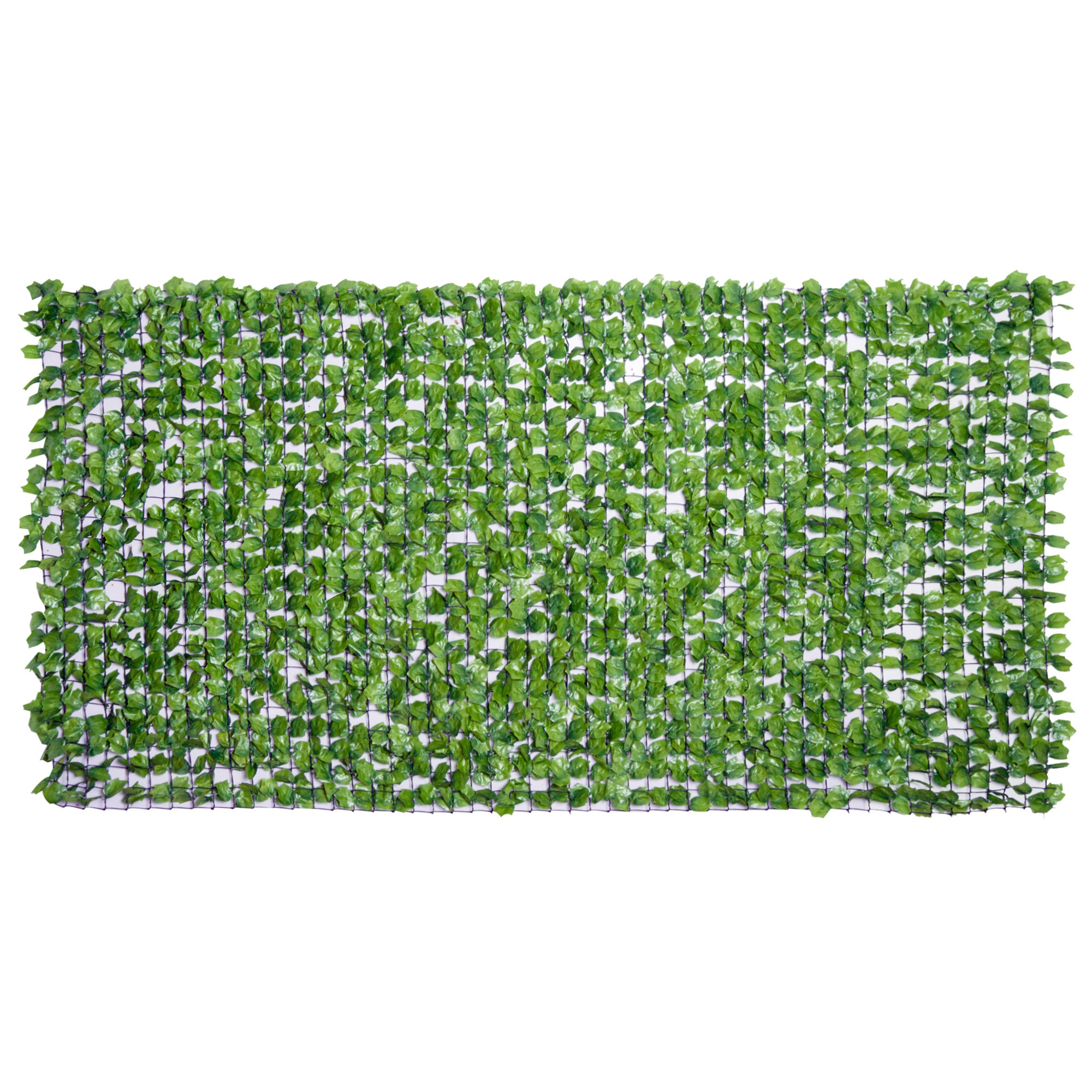 Mākslīgais dzīvžoga aizslietnis, UV aizsargāts, aizslietnis ar lapām, dzīvžoga žogs, 300 x 150 cm, zaļš