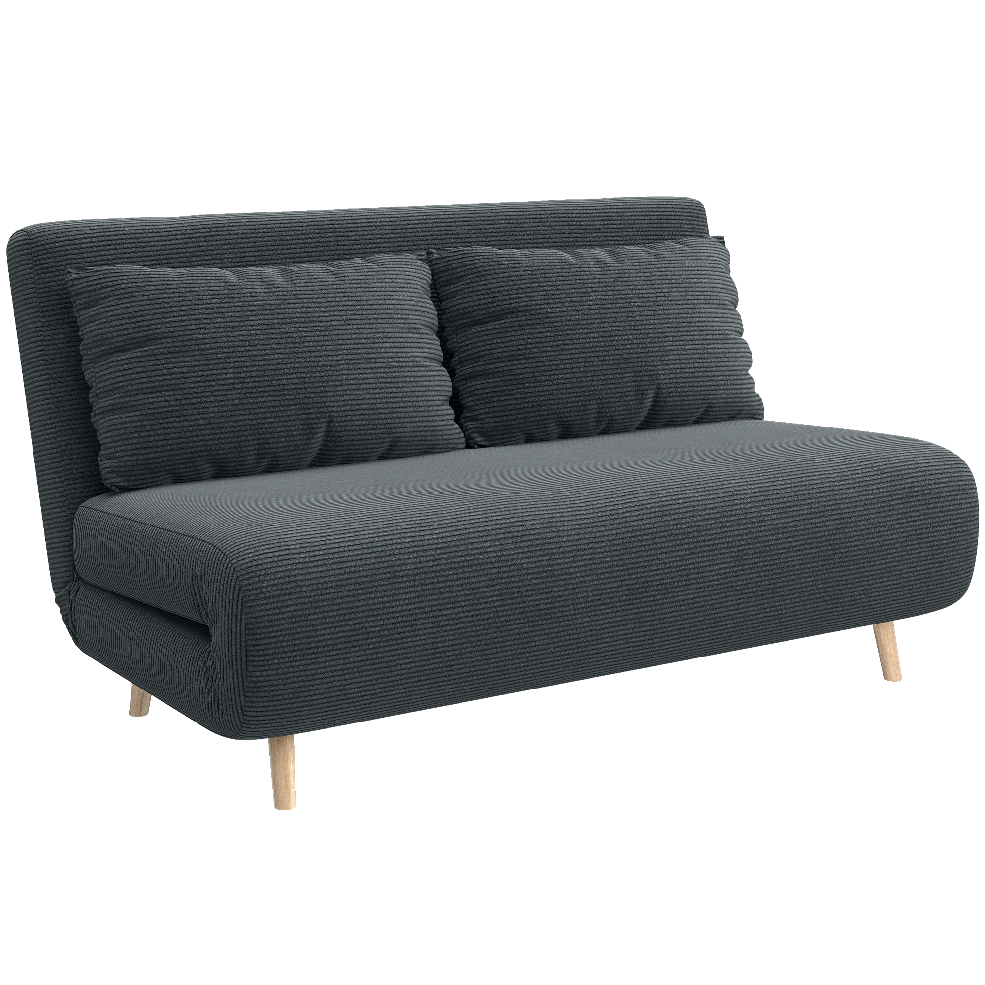 Dīvāngulta, viesu gulta, 3 pozīcijās regulējama atzveltne, samta imitācija, līdz 120 kg, 141 x 90 x 81 cm, tumši pelēka