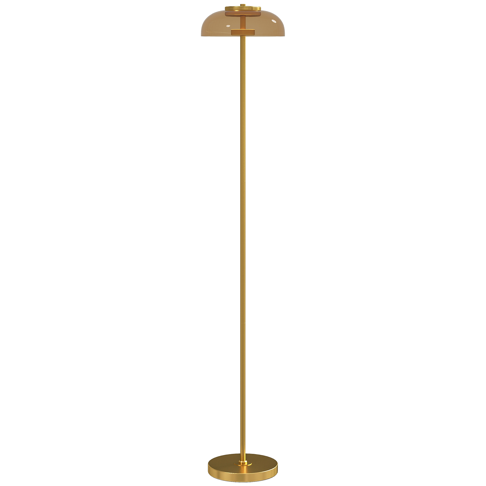 LED stāvlampa viesistabai, stāvlampa ar 3000 K siltu gaismu, kājas slēdzis, 25 x 25 x 134 cm, misiņa