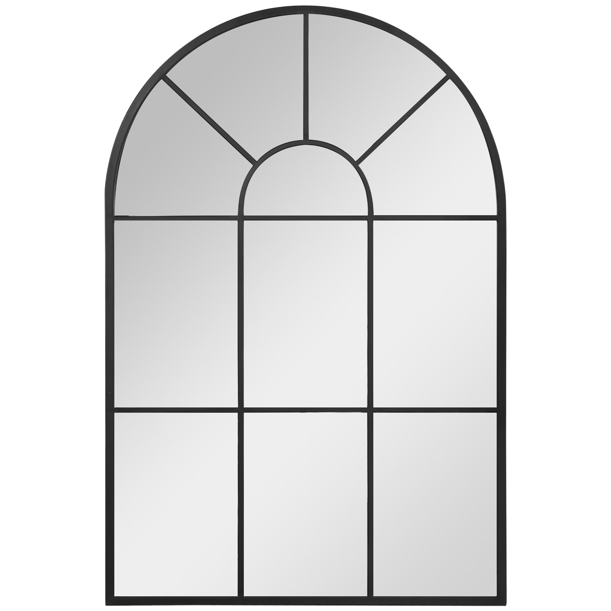 Loga spogulis ar metāla rāmi, 91 cm x 2 cm x 60 cm, melns