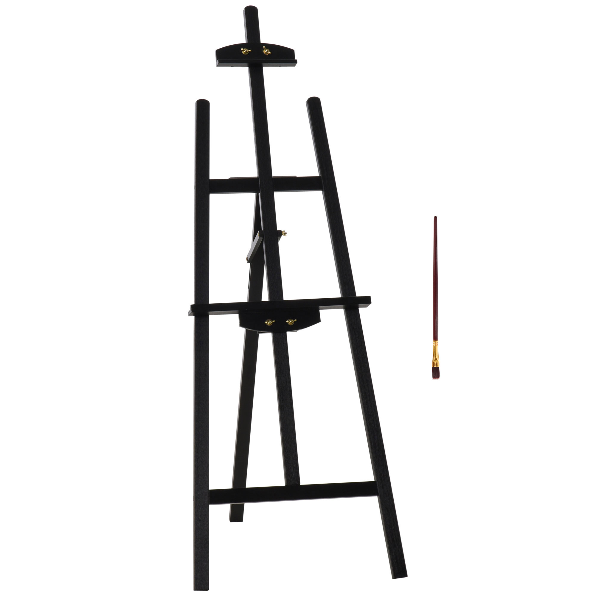 Koka molberts, 134,5 cm augsts, audekliem līdz 108 cm, lauka molberts, studijas molberts gleznošanai, skicēšanai, kāzām, izstādēm, melns