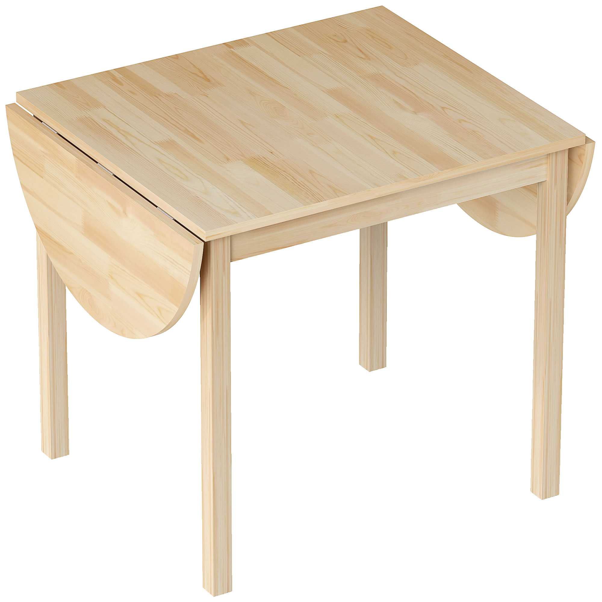 Kokkupandav puidust söögilaud 6 inimesele allaklapitava disainiga 140 x 70 x 75 cm naturaalne puit