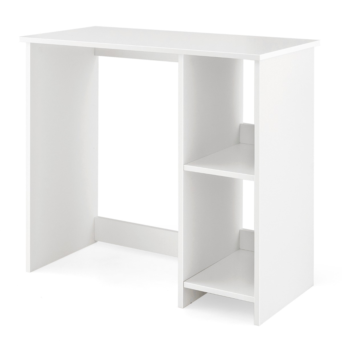 80 cm moderns mājas biroja rakstāmgalds ar 2 nodalījumiem - balts