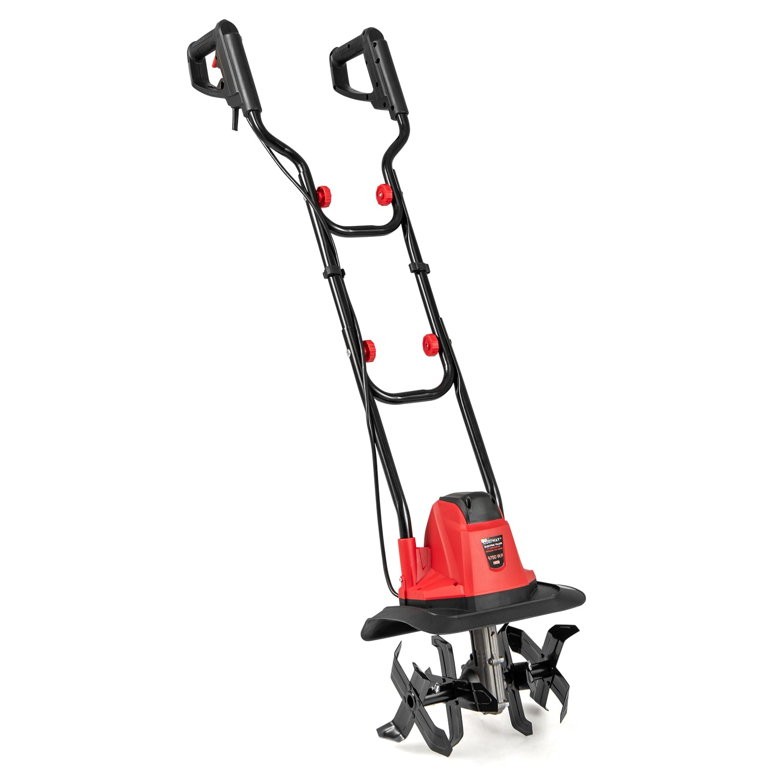 Elektriskā frēze 750 W | Darba platums 32 cm | Darba dziļums 22 cm | 380 apgr./min. Elektriskā frēze ar drošības slēdzi un rokturi 32,5 x 24 x 138 cm Sarkana