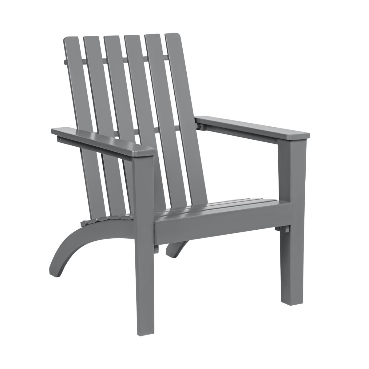 Akācijas koka Adirondack dārza krēsls, ergonomisks un ērts terases krēsls (kravnesība līdz 160 kg), pelēks