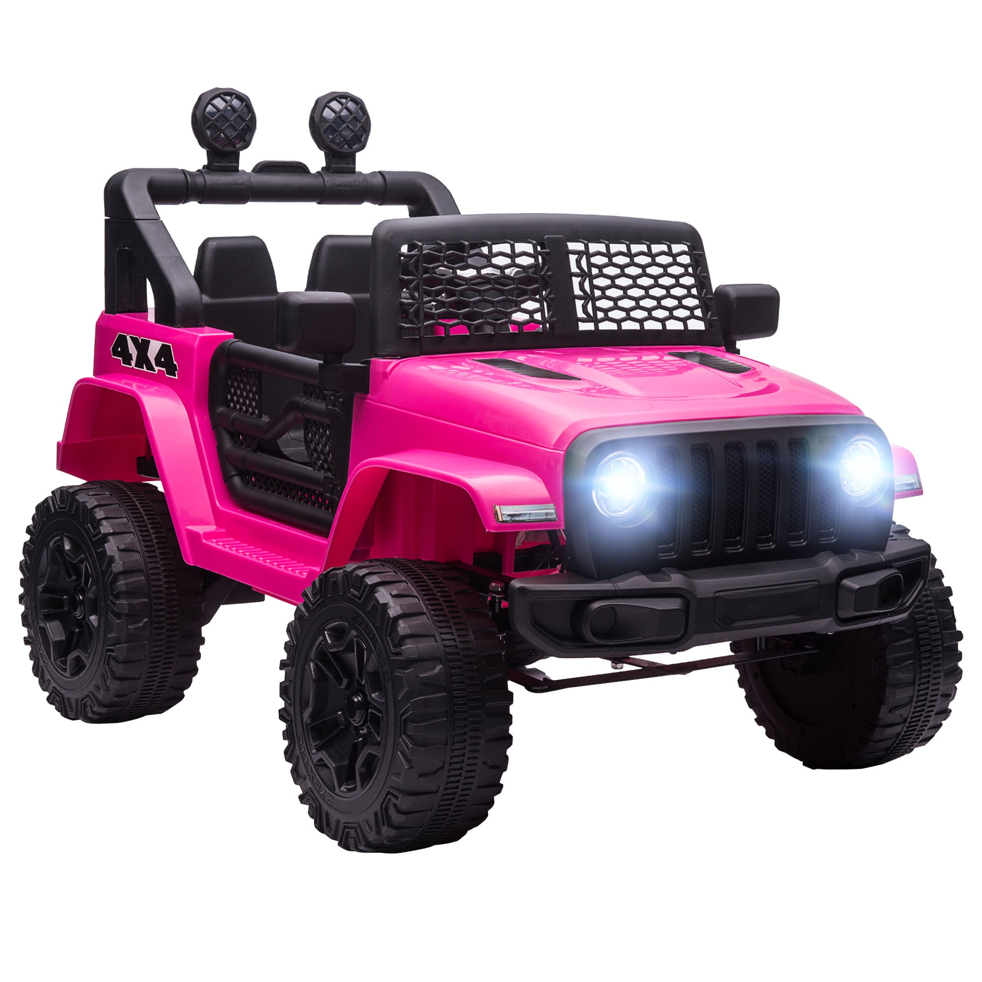 Bērnu elektromobilis 12 V ar tālvadības pulti, 2 motori, LED signāls, bērniem no 3 līdz 6 gadu vecumam, 100 x 65 x 72 cm, rozā