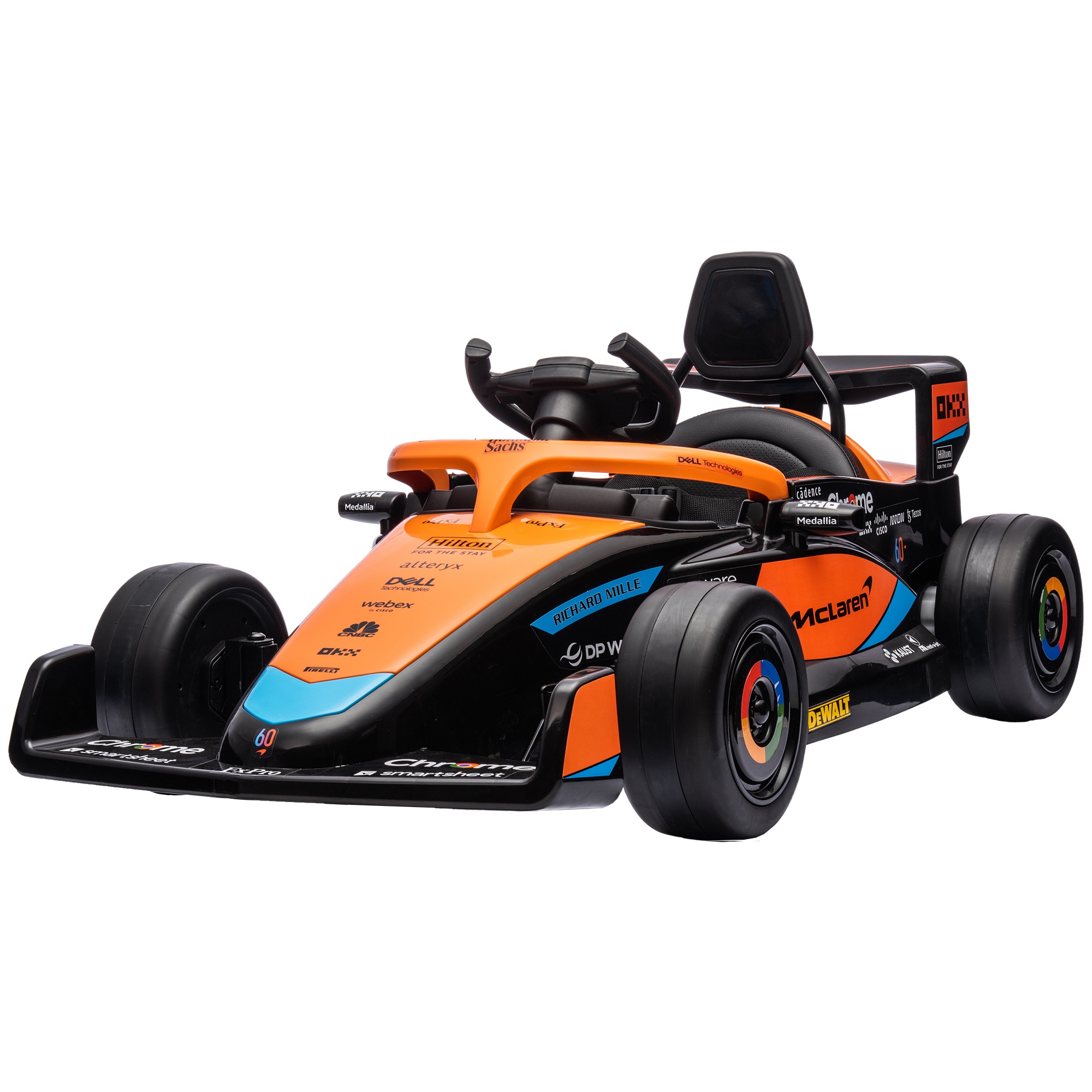 Elektriska bērnu automašīna, McLaren Formula 1, komplektā ar tālvadības pulti, mūziku, 3-5 gadu vecumam, oranža