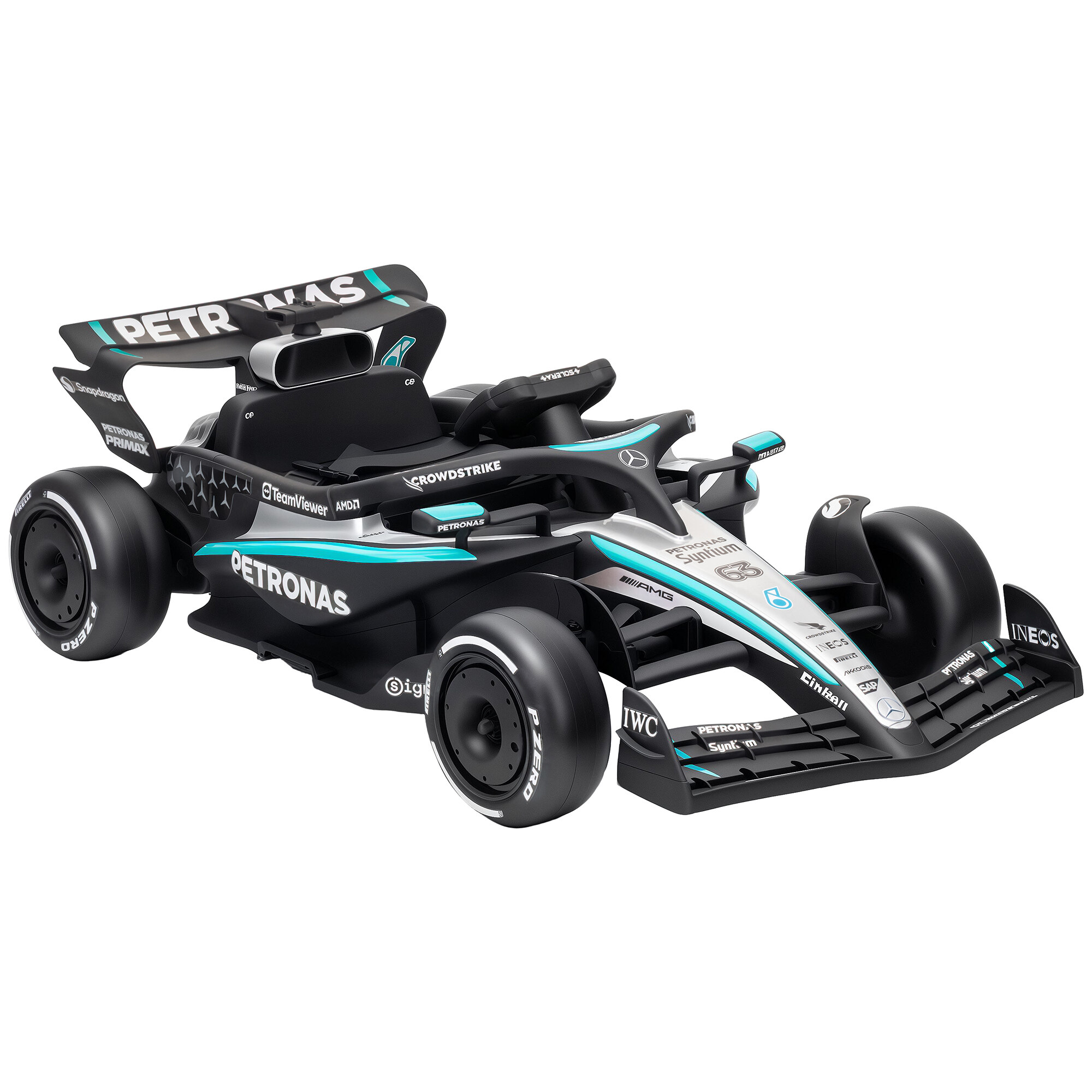 Mercedes-AMG PETRONAS F1 12V elektriskais kartings bērniem, kartings ar litija akumulatoru, 2 motori, mīkstā iedarbināšana
