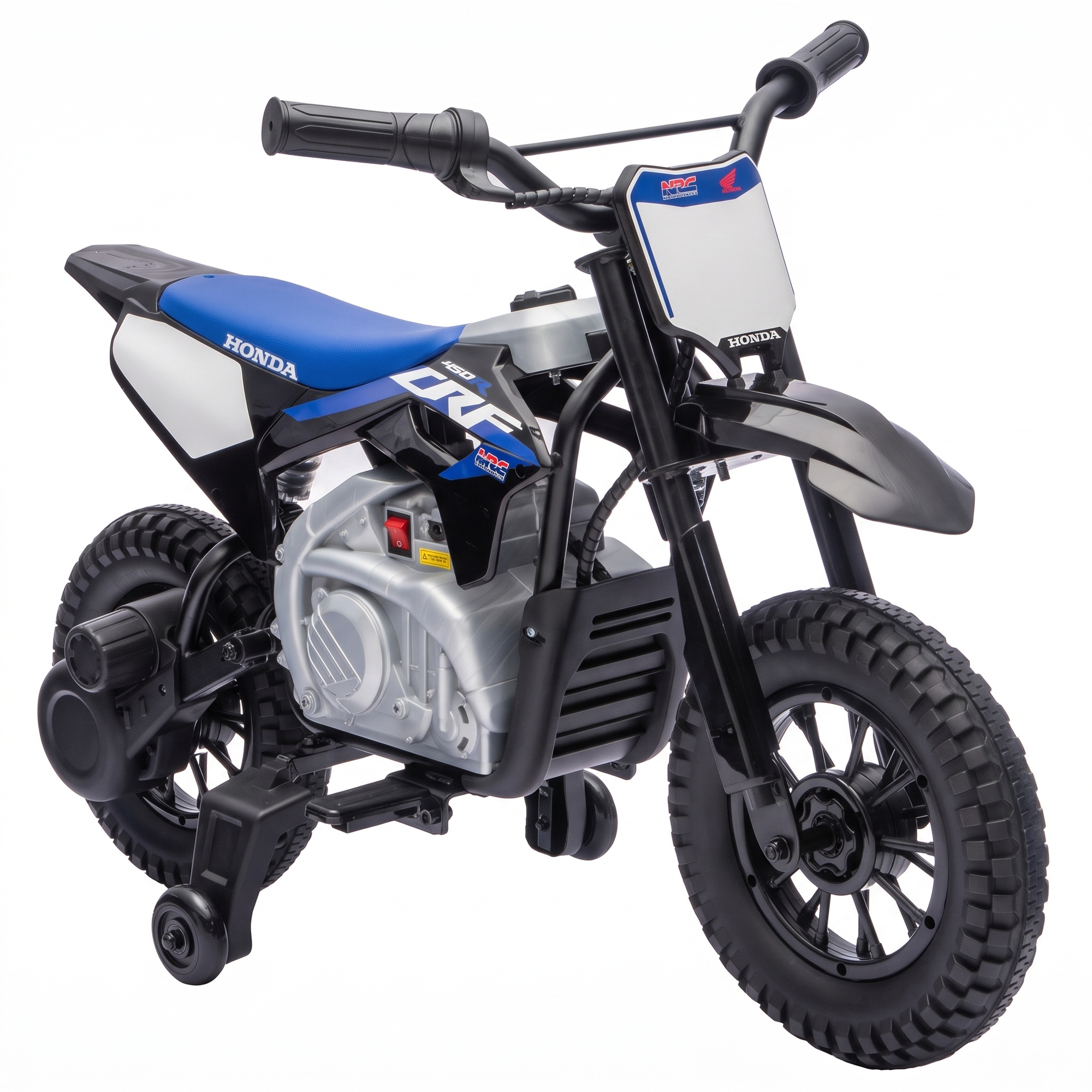 Elektriskais motocikls bērniem HONDA CRF 450R 12V bērnu motokross ar 35W motoru, litija akumulatoru, aizmugurējo piekari, 12 collu riteņiem