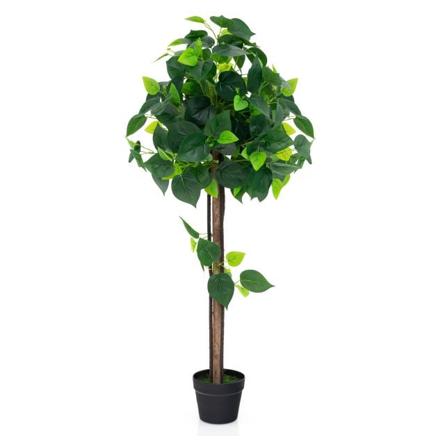 113 cm mākslīgā hortenzijas koks ar īsta koka stumbru un reālistiskām hortenzijas lapām