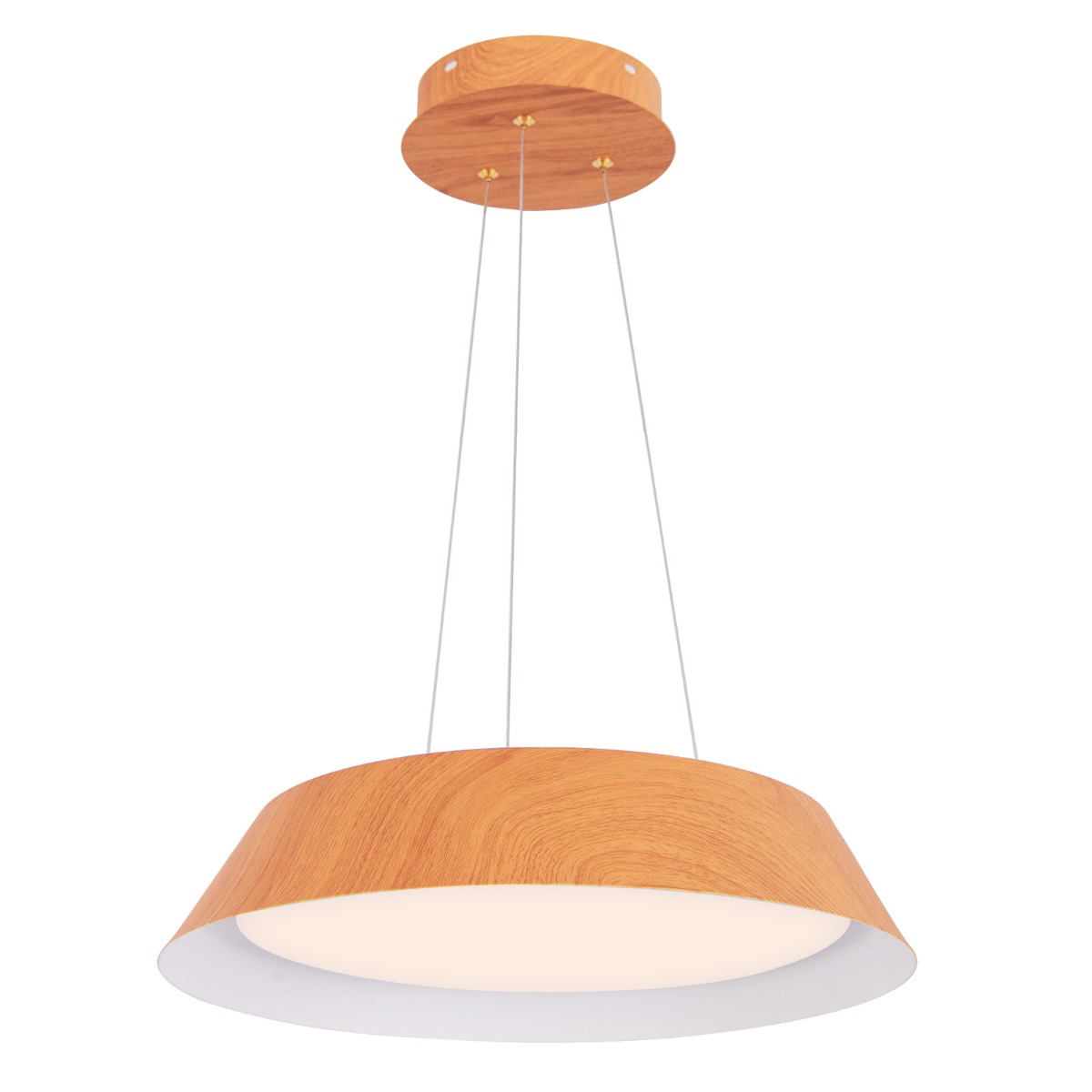 21 W LED griestu lampa, enerģiju taupoša, dabīga koka imitācijas metāla rāmis