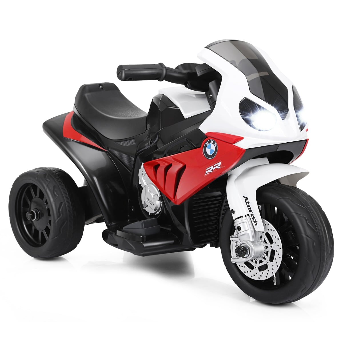 Bērnu motocikls ar treniņriteņiem, 6 V elektriskais motocikls ar mūziku, 66 x 37 x 44,5 cm, sarkans