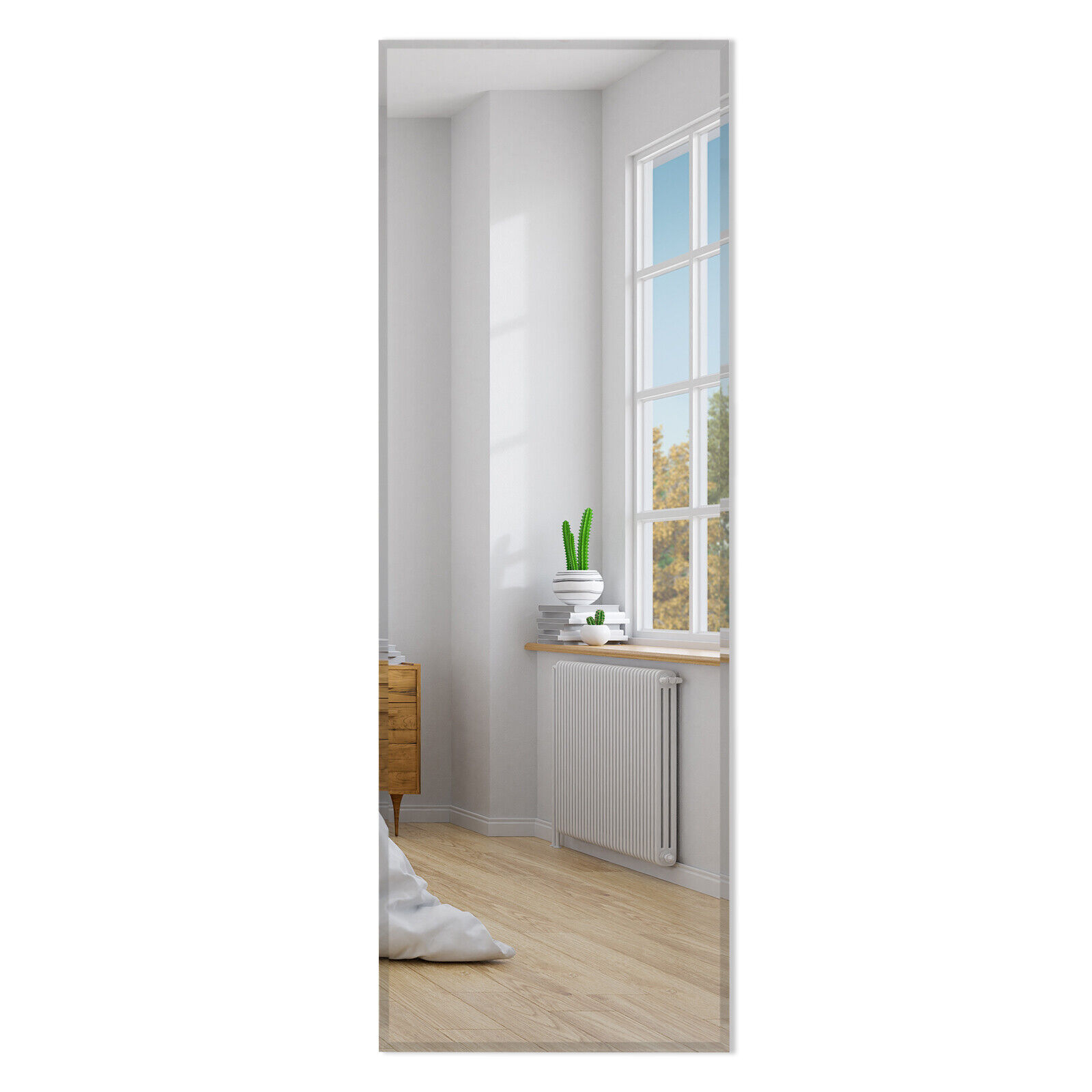 109 cm x 38,1 cm sienas stiprināmais bezrāmju pilna garuma spogulis
