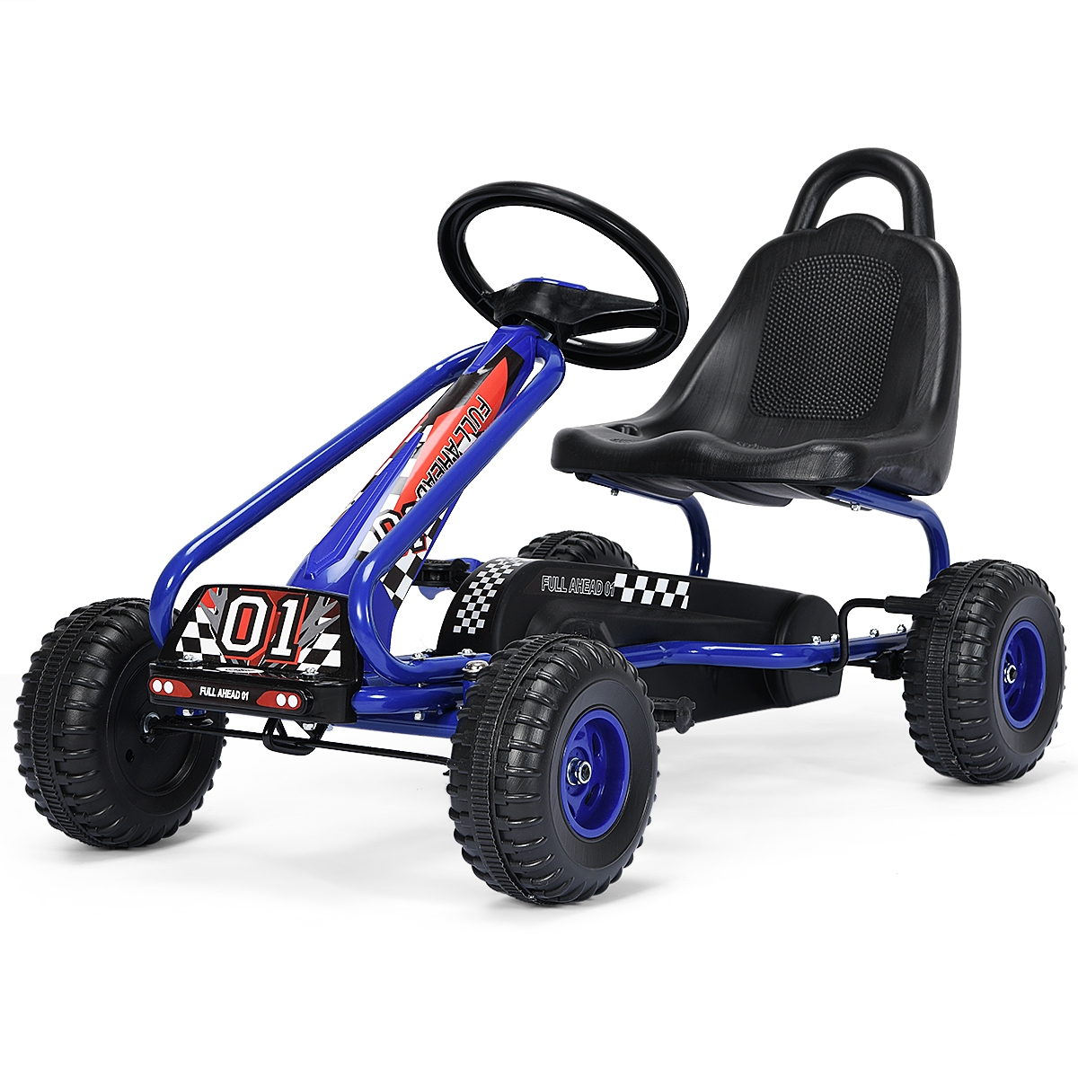 Käsipiduriga laste gokart ja pedaalidega tretauto (3–6 aastat, kuni 30 kg), sinine