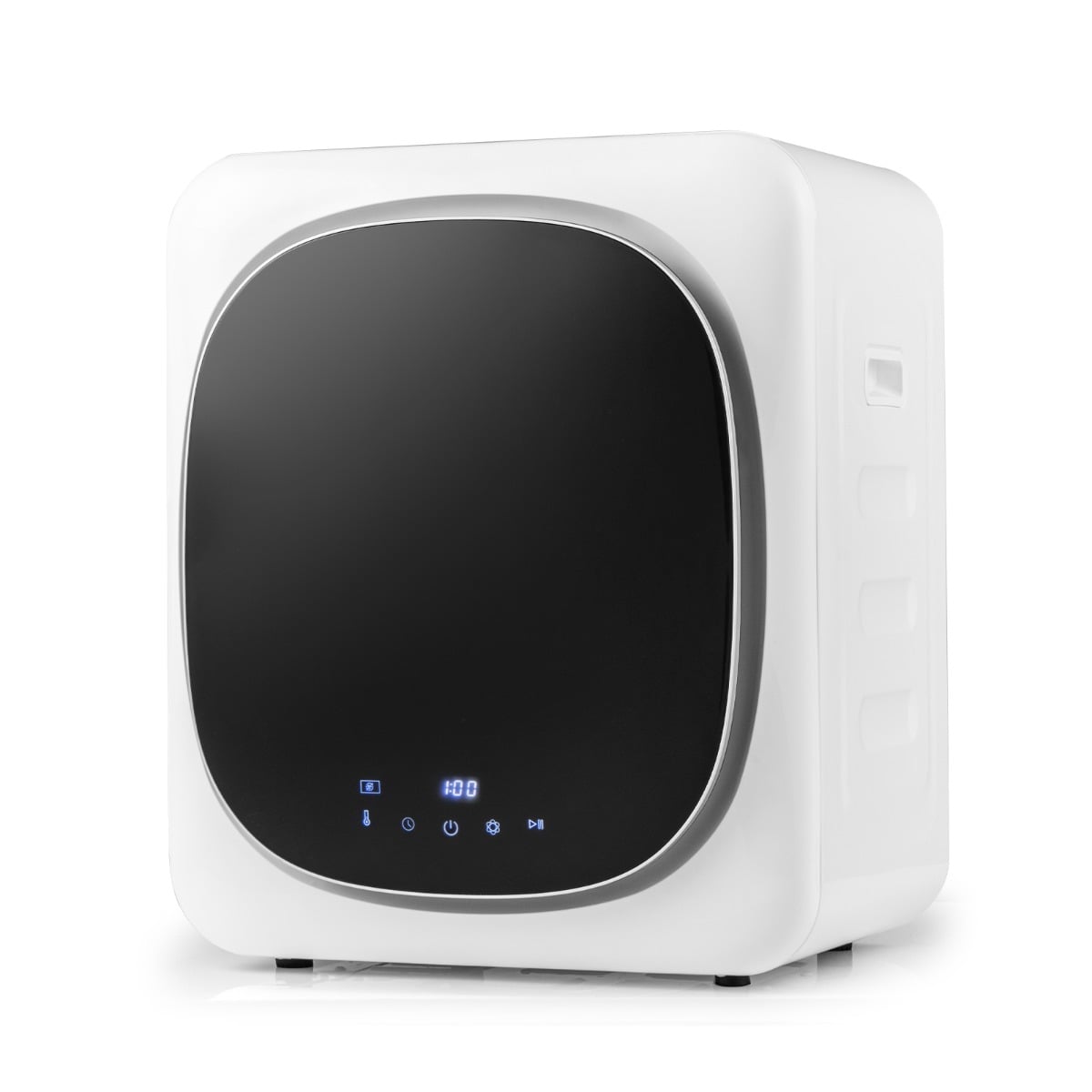 Kompakts elektriskais veļas žāvētājs 2,5 kg, pārnēsājams, 800 W, nerūsējošā tērauda cilindrs, LED skārienekrāns un viedā žāvēšanas funkcija