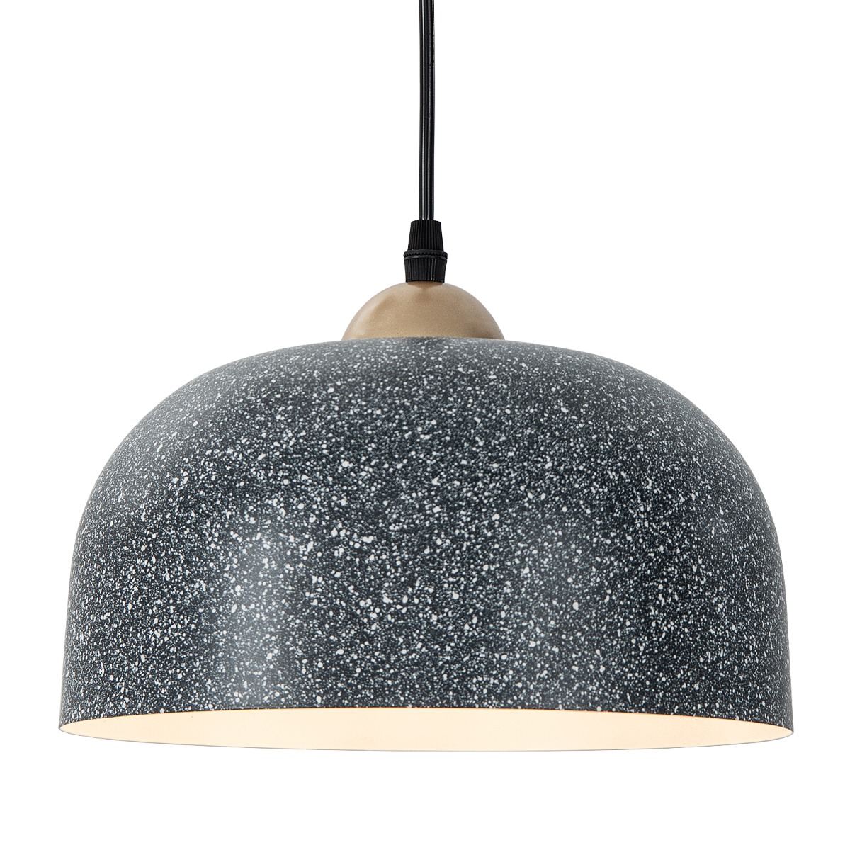Griestu lampa ar regulējamu piekaramo kabeli un E27 ligzdas piekaramo lampu, pelēka
