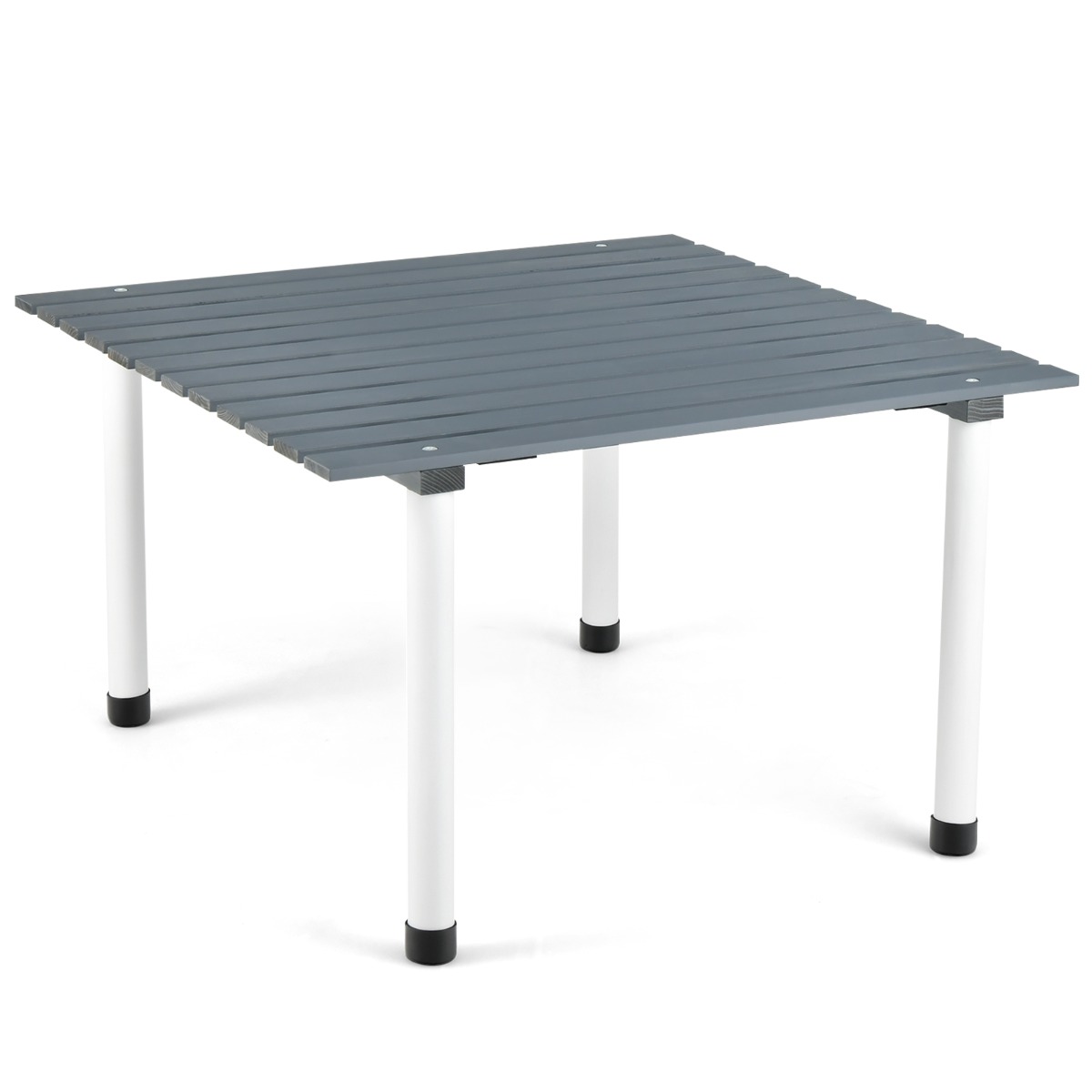 Saliekams āra kempinga galds ar pārnēsāšanas somu piknikiem un ballītēm - pelēks