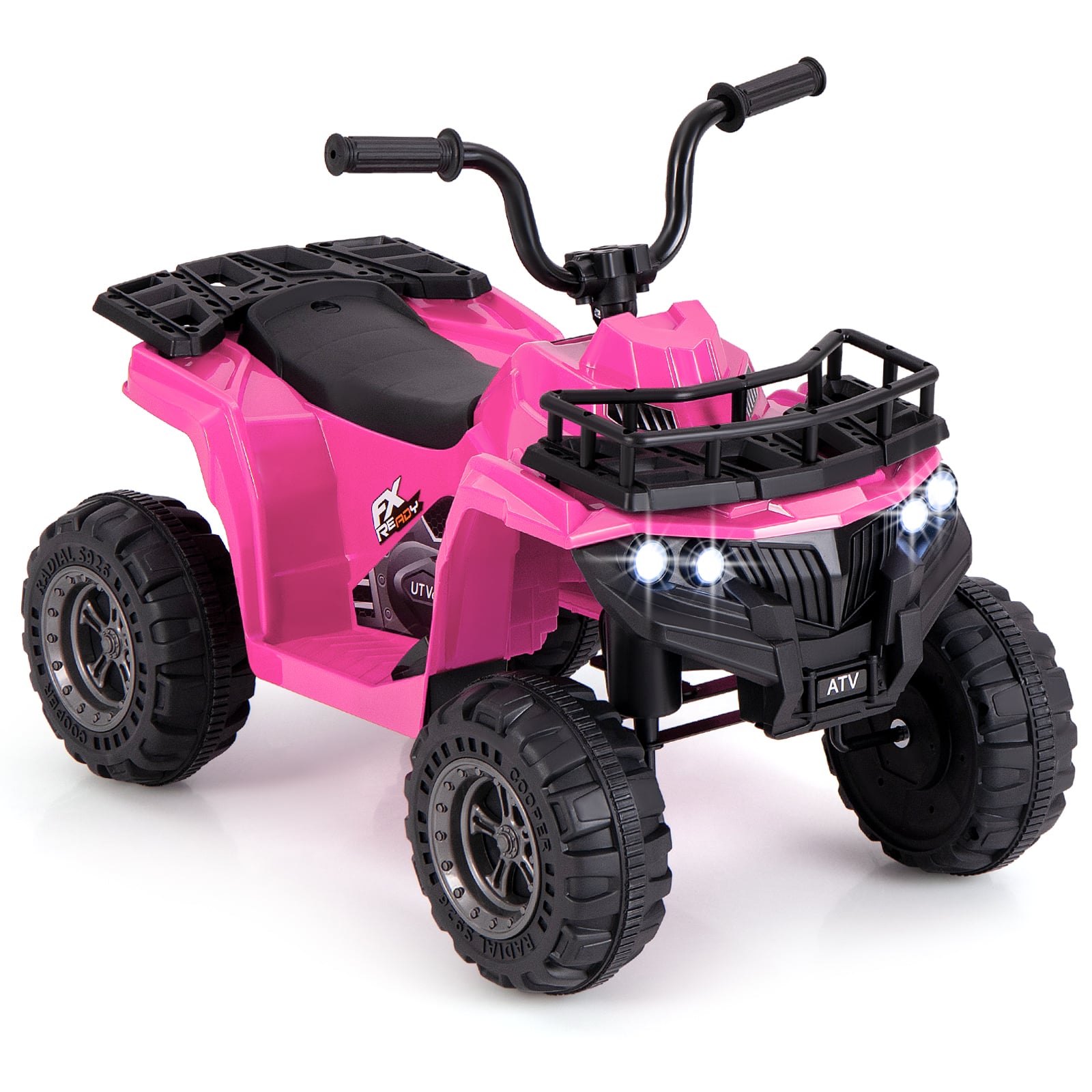 6V bērnu elektriskais kvadracikls ar kustības turpgaitā un atpakaļgaitā funkciju, bērnu kvadracikls, elektriskā automašīna, ATV, rozā