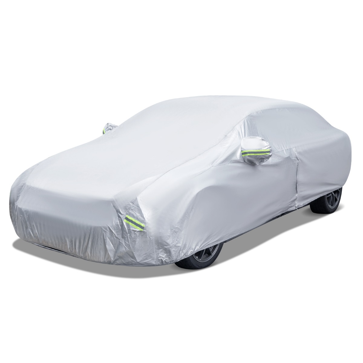 Laikapstākļiem izturīgs tents transportlīdzekļiem Automašīnas pārsegs ar rāvējslēdzēja durvīm 431 x 160 x 115 cm, sudraba krāsā