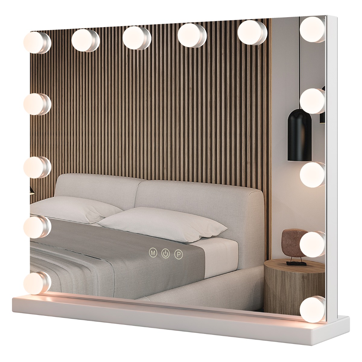 Holivudas spogulis ar apgaismojumu Galda spogulis ar 14 regulējamām LED gaismām un 3 gaismas krāsām 50 x 12 x 43 cm