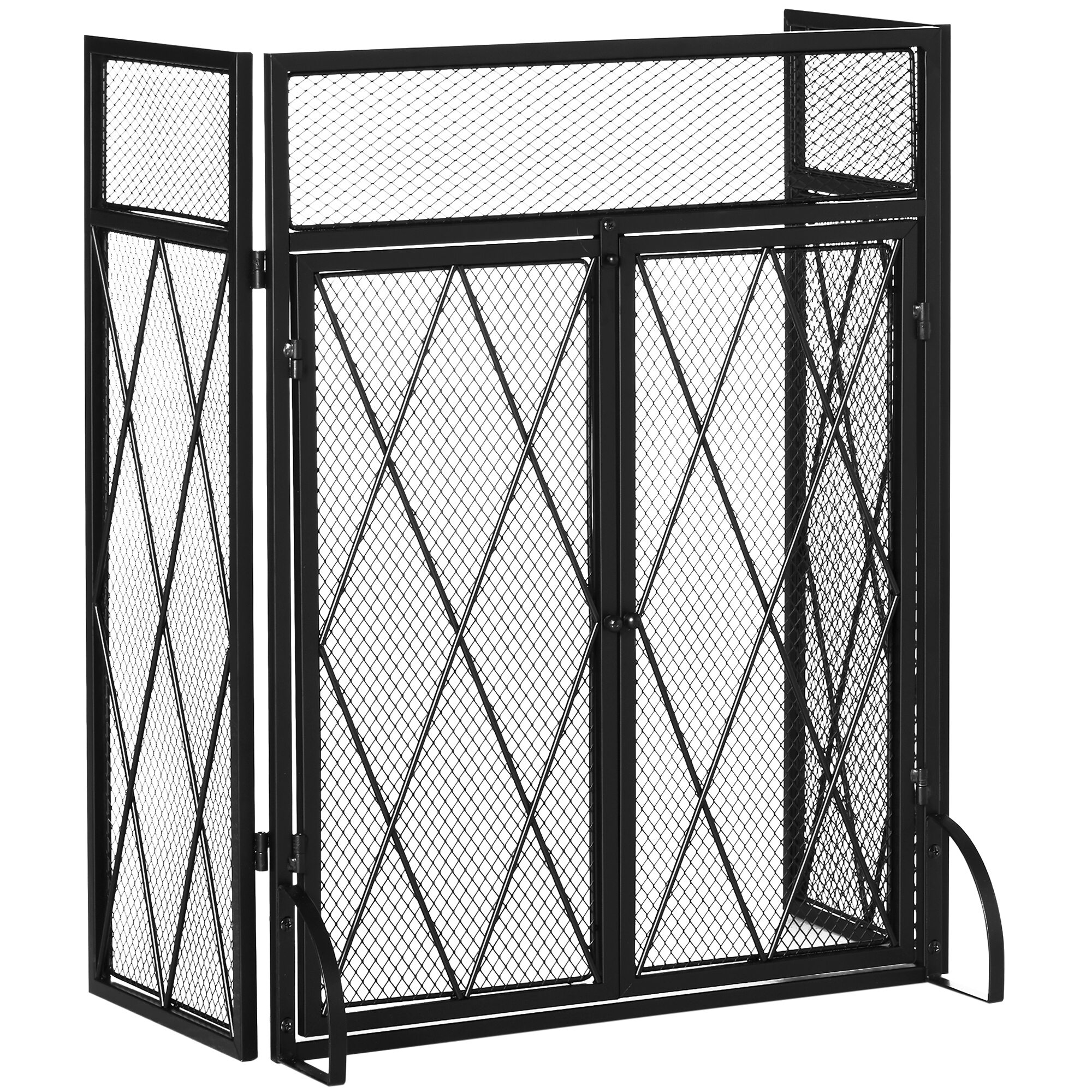 Dzirksteļu aizsargs, salokāms, 3 daļu, 120 cm x 79 cm, melns
